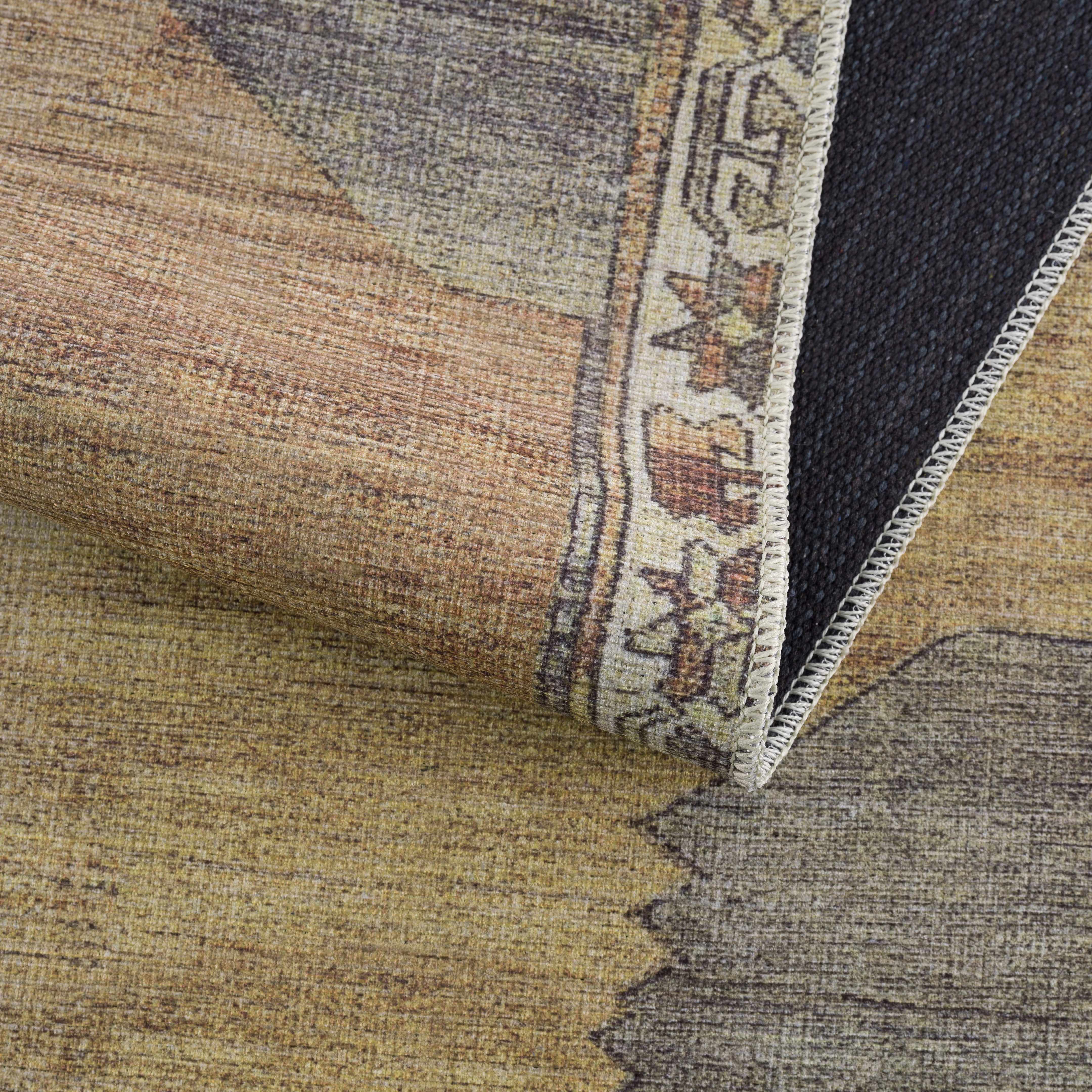 Mirella Area Rug  Machine Washable  Low Pile Chenille-Polyester