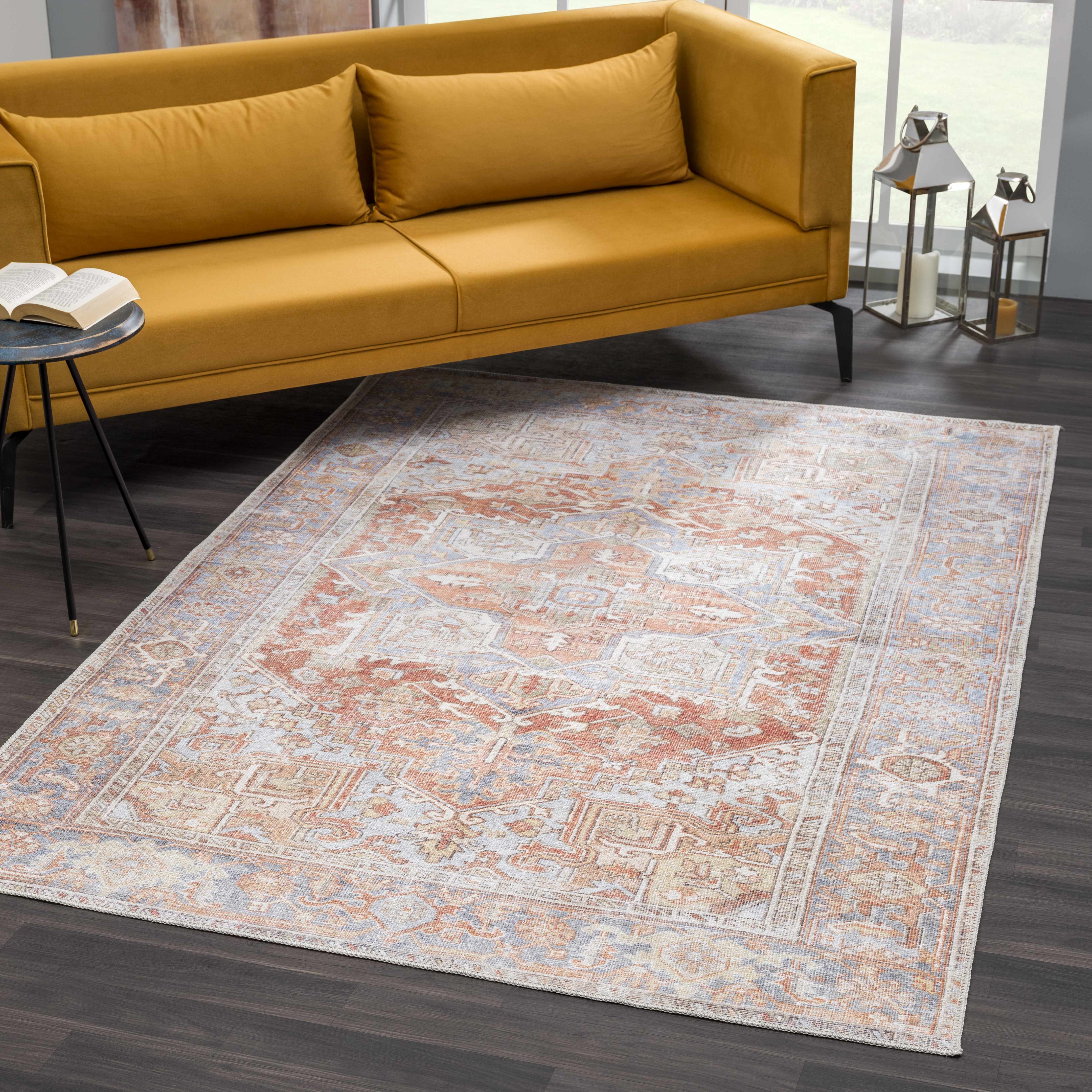 Maayon Vintage Rug  Washable  100% Polyester, Low Pile