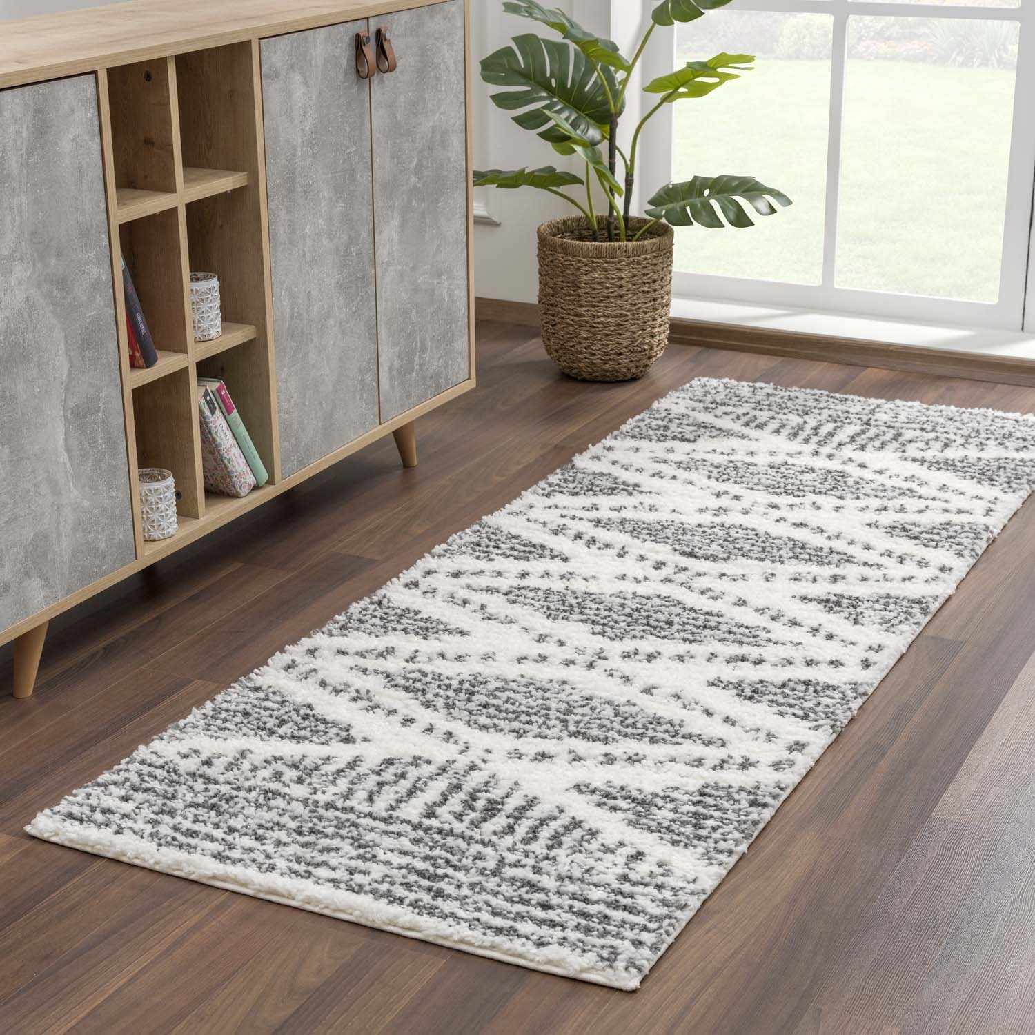 Trundo Plush Area Rug  Machine Woven  Transitional Bohemian