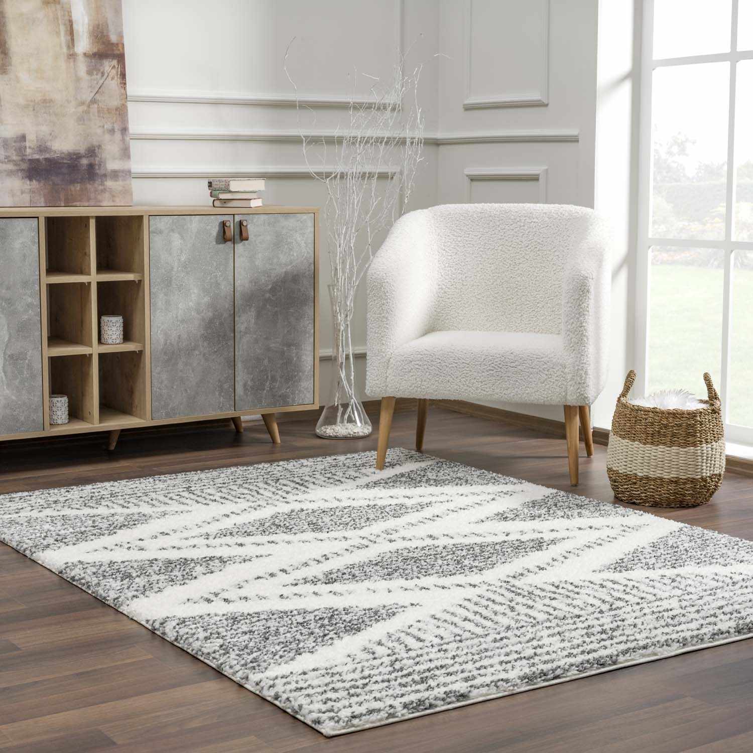 Trundo Plush Area Rug  Machine Woven  Transitional Bohemian