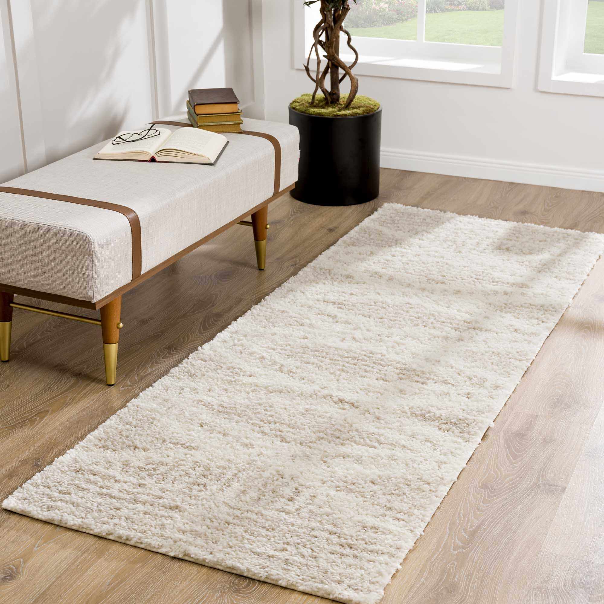 Bello Plush Rug  Light Beige  Machine Woven  1.18" Pile Height