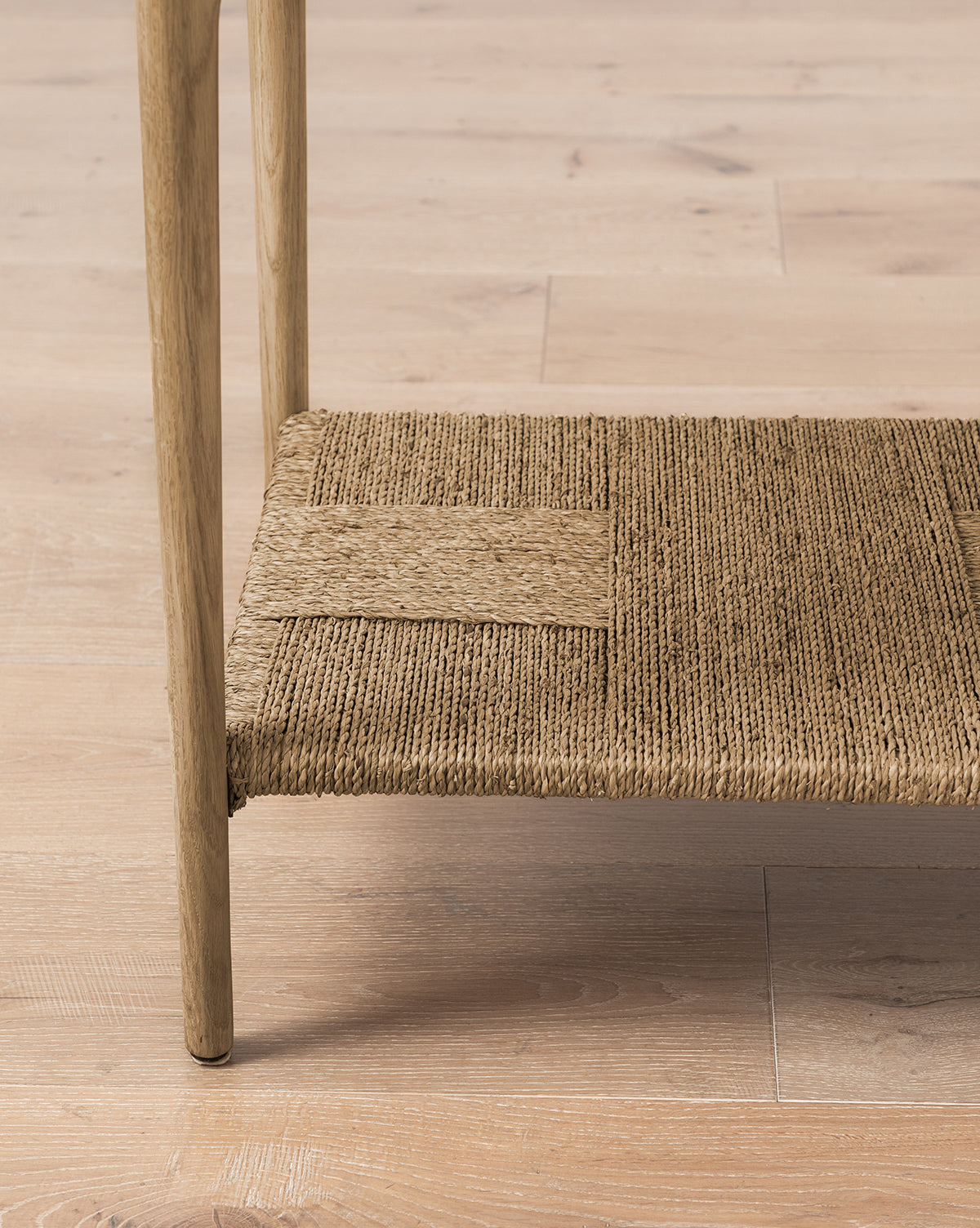 Dara Console Table  White Oak Finish, Soft-Close Drawers