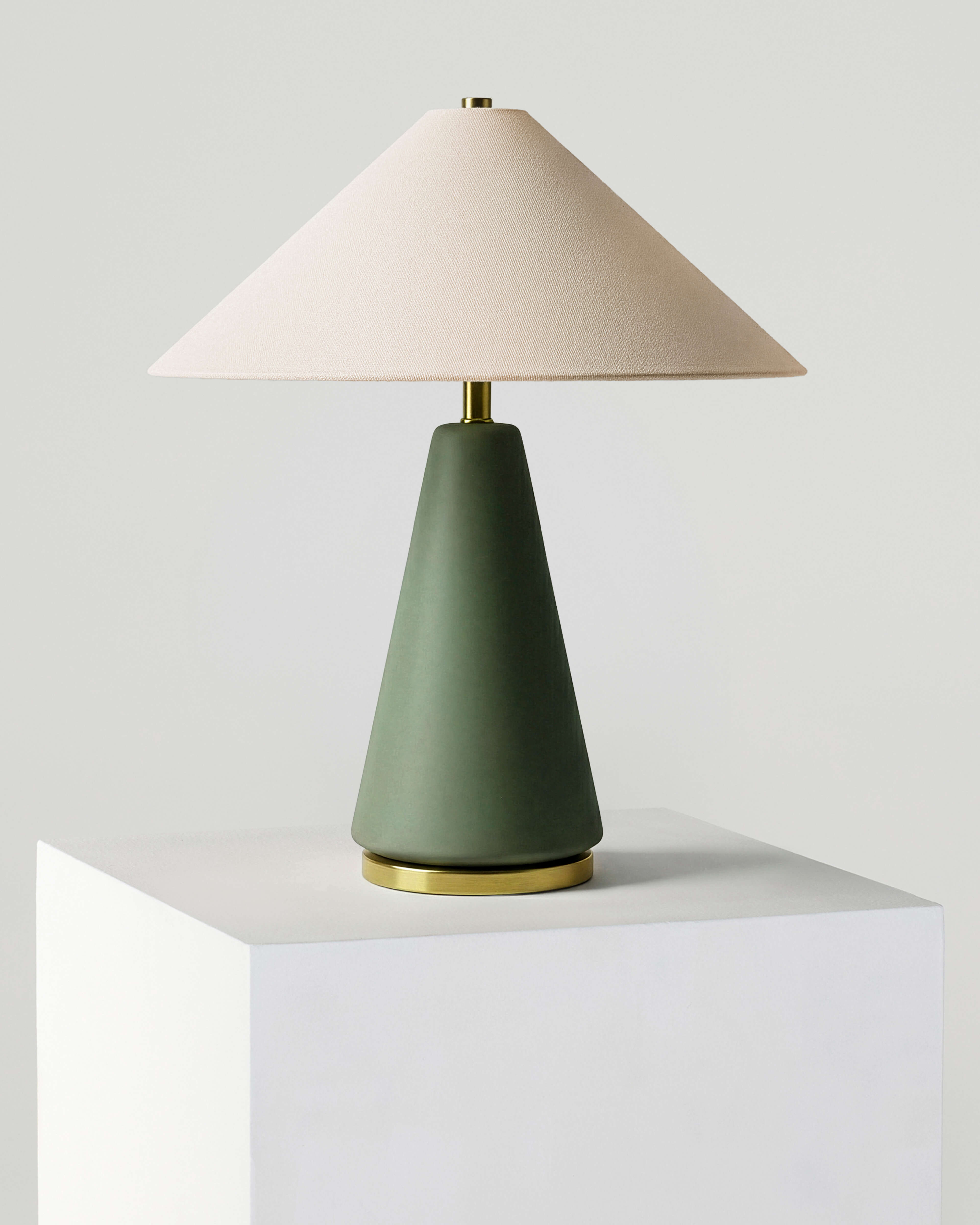 Dawn Green Table Lamp | Glass with Brass Accents