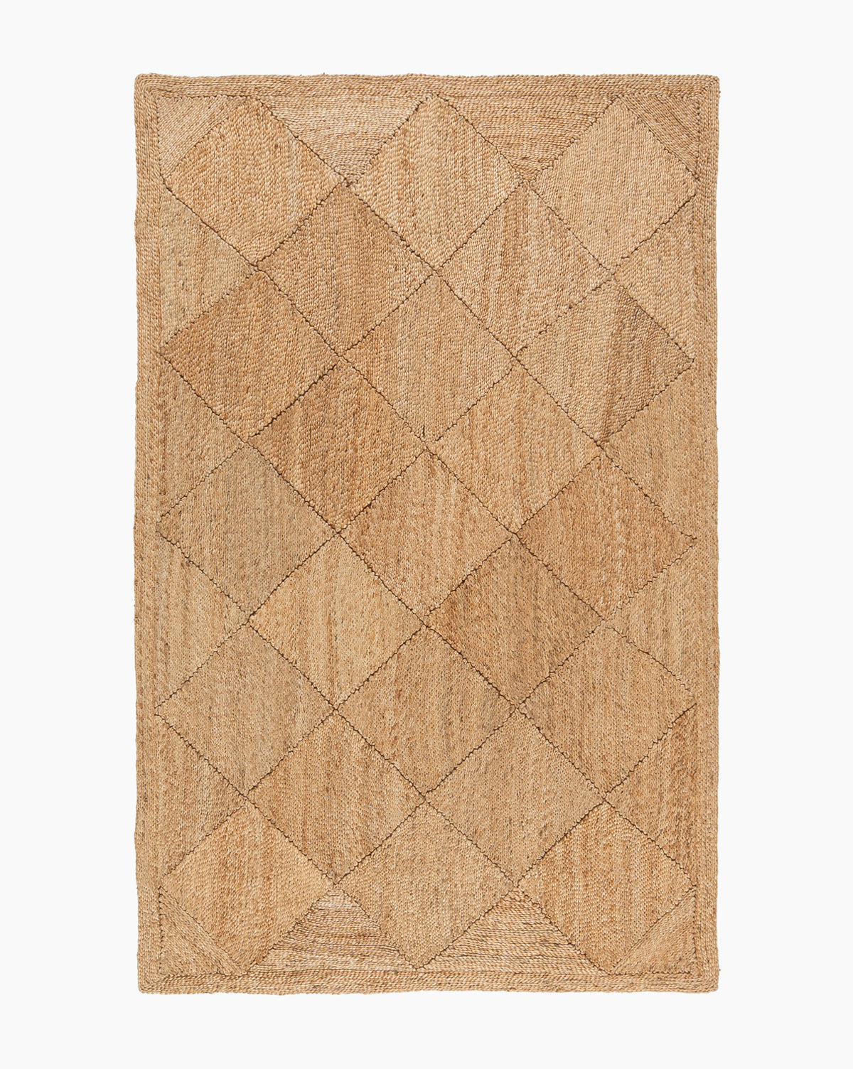 Bela Diamond Braided Jute Rug  Hand-Woven Natural Fiber