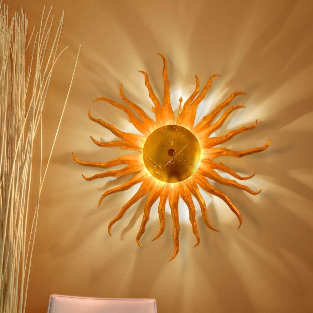 Bello Diator XL Wall & Ceiling Light | Hand-Forged Rust & Gold Design