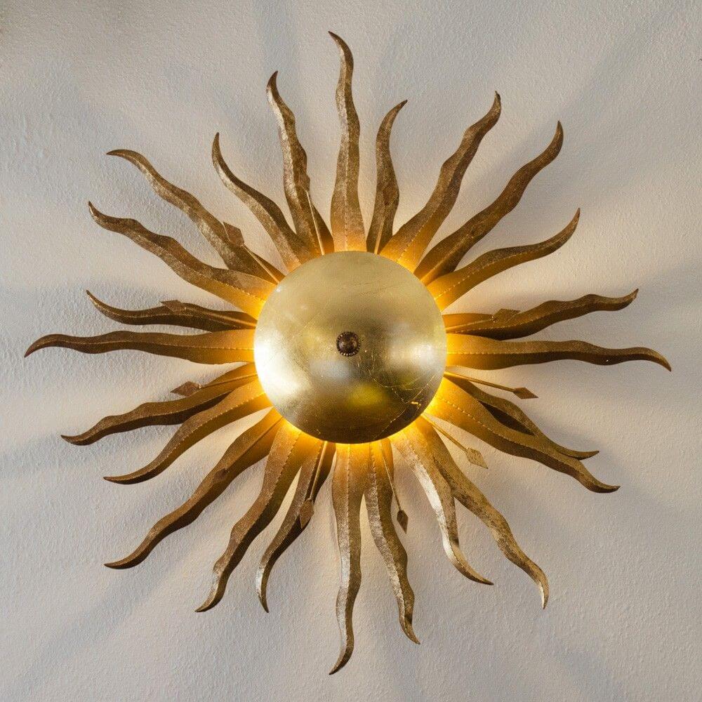 Bello Diator XL Wall & Ceiling Light | Hand-Forged Rust & Gold Design