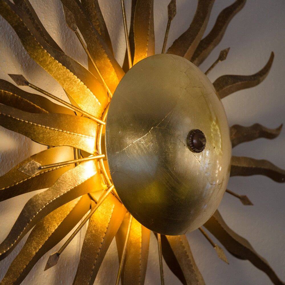 Bello Diator XL Wall & Ceiling Light | Hand-Forged Rust & Gold Design