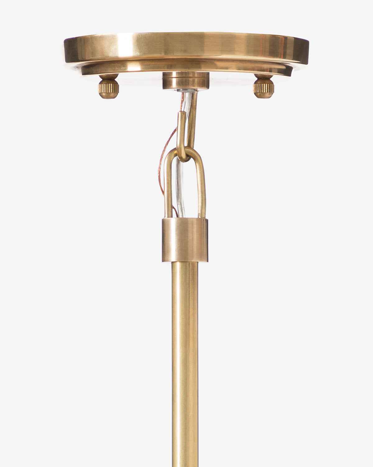 Dario Ceramic Pendant  Antique Brass Hardware, Clear Bulb