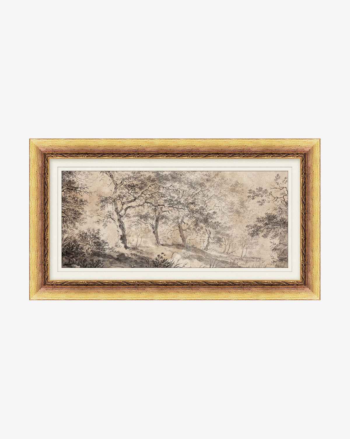 Dahlia Framed Art Print  Giclee on Paper, Antique Gold