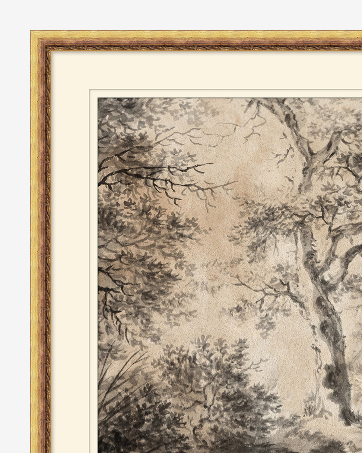 Dahlia Framed Art Print  Giclee on Paper, Antique Gold