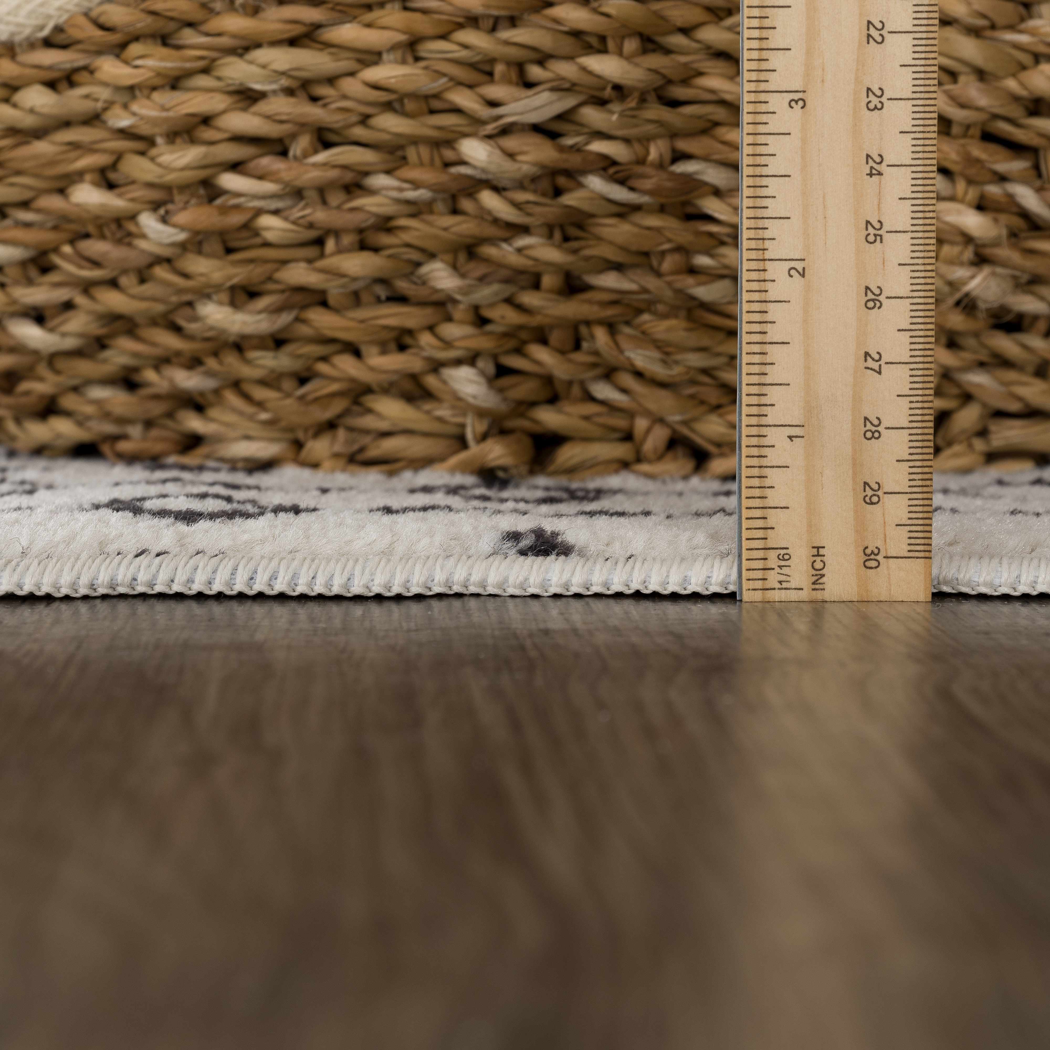 Belo Constantin Area Rug  Machine Woven, Black & White Design