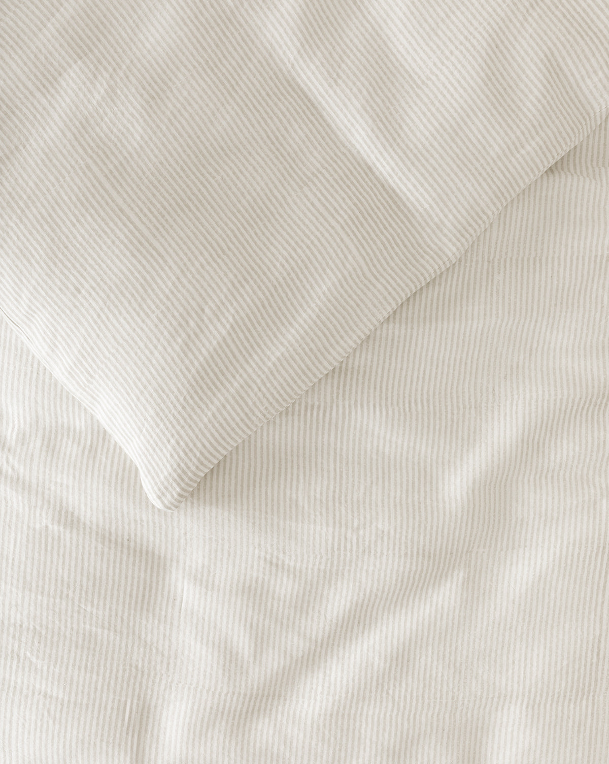 Elysian Striped Duvet Cover  Cream & Oatmeal Palette