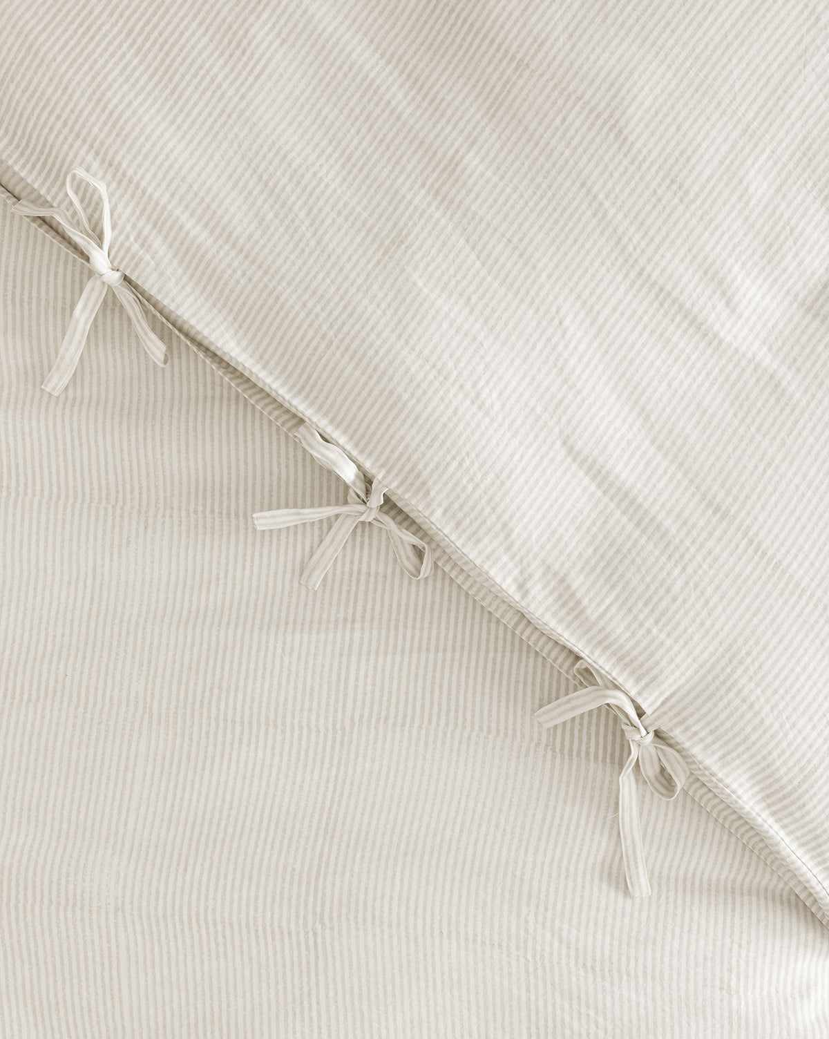 Elysian Striped Duvet Cover  Cream & Oatmeal Palette