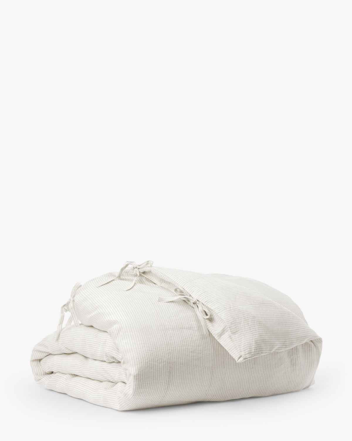 Elysian Striped Duvet Cover  Cream & Oatmeal Palette