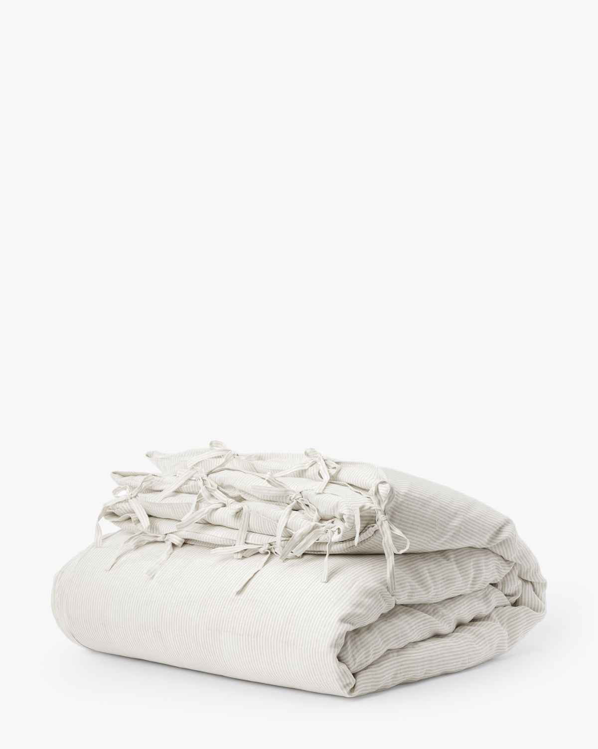 Elysian Striped Duvet Cover  Cream & Oatmeal Palette