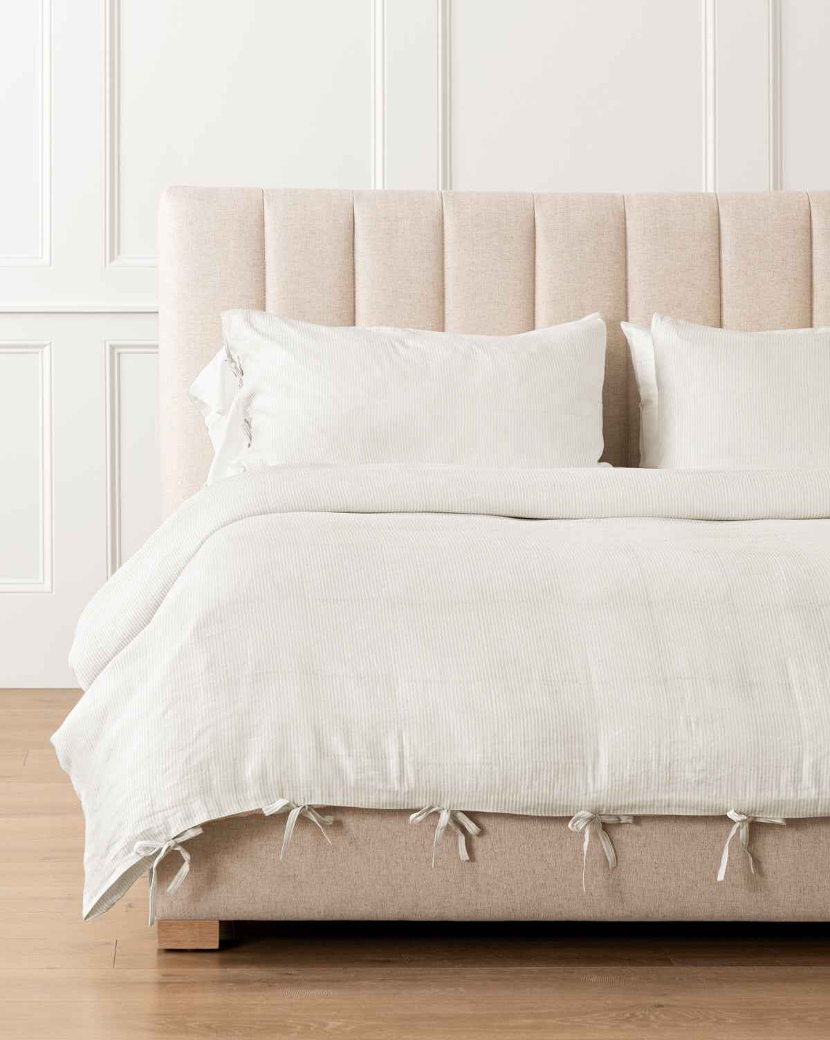 Elysian Striped Duvet Cover  Cream & Oatmeal Palette