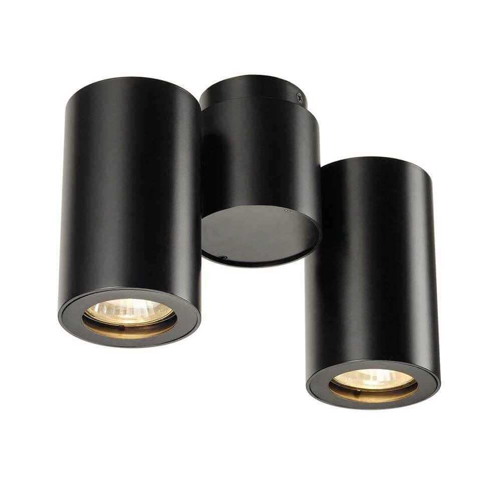 Brio Double Wall Light | Rotatable, Black Aluminum & Steel