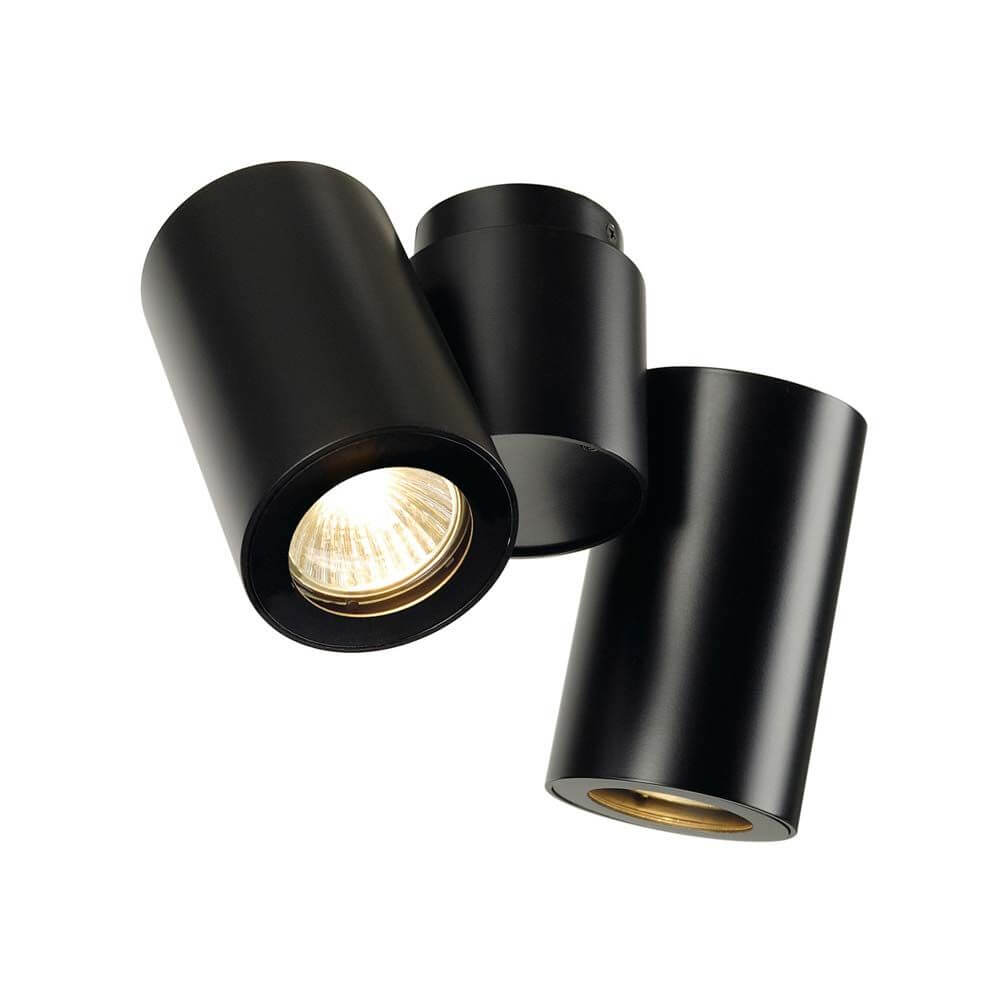 Brio Double Wall Light | Rotatable, Black Aluminum & Steel