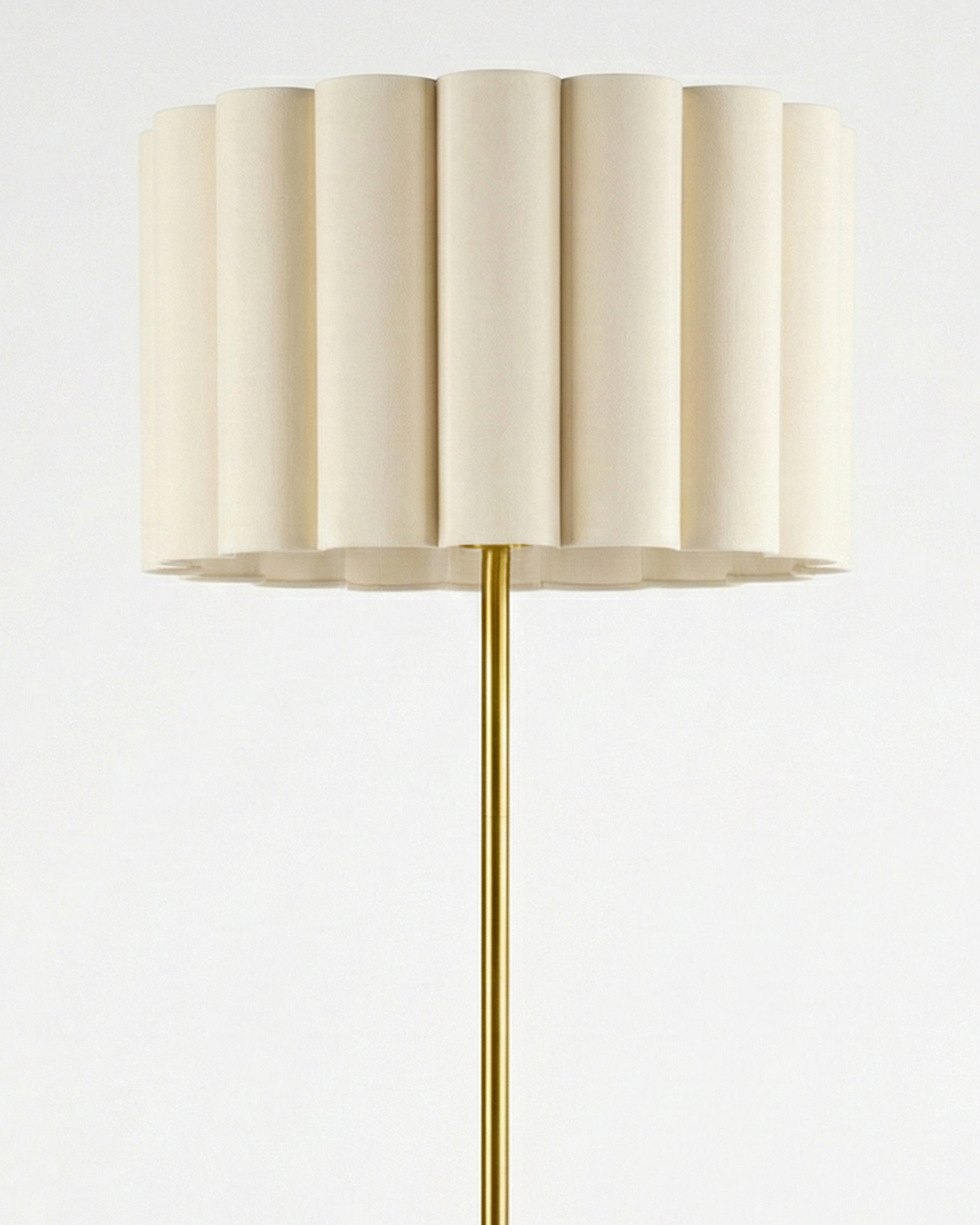 Elysian Floor Lamp | Weighted Brass Base, Pleated Cotton Shade