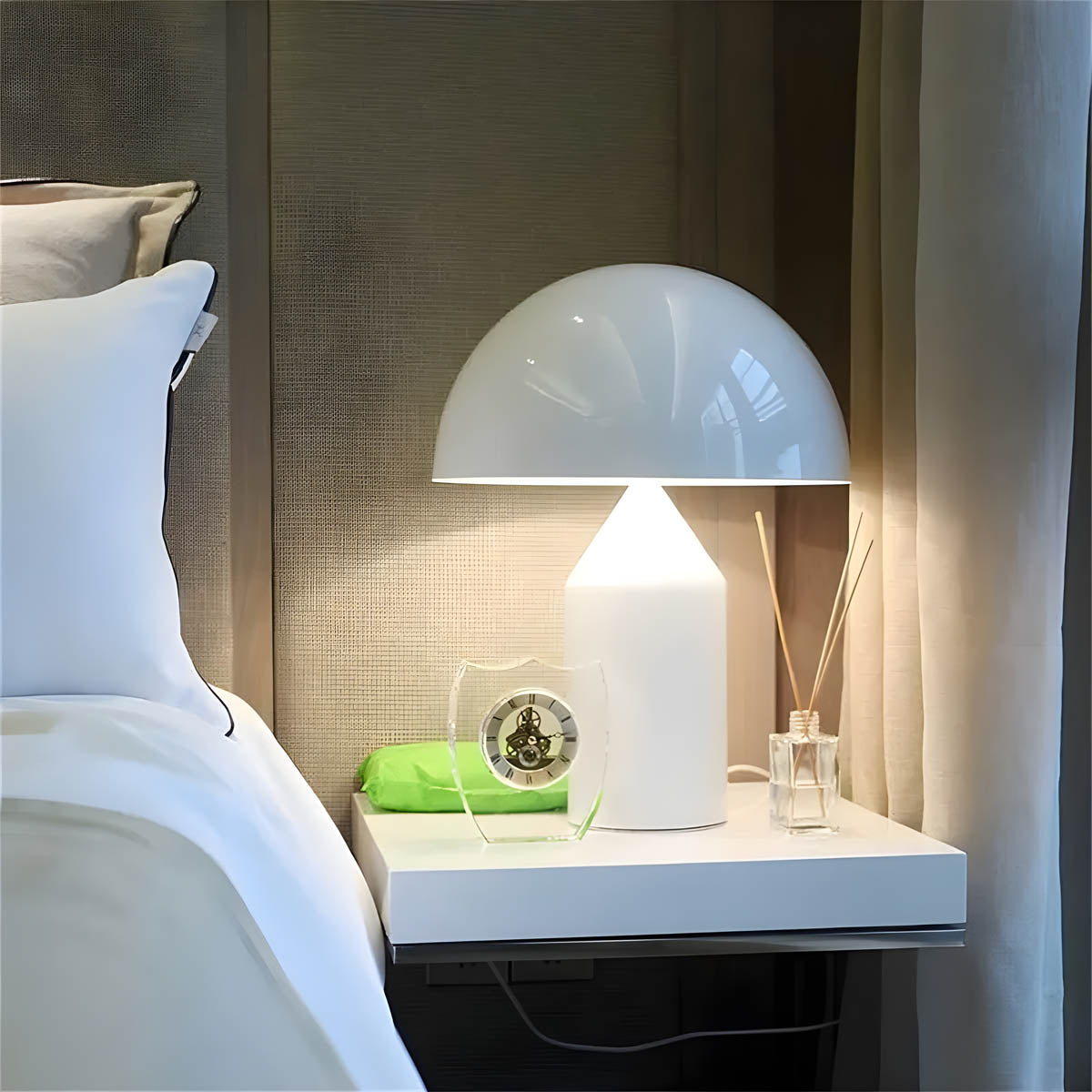 Juno Mushroom Tafellamp | Metaal & Glas, E27 Fitting
