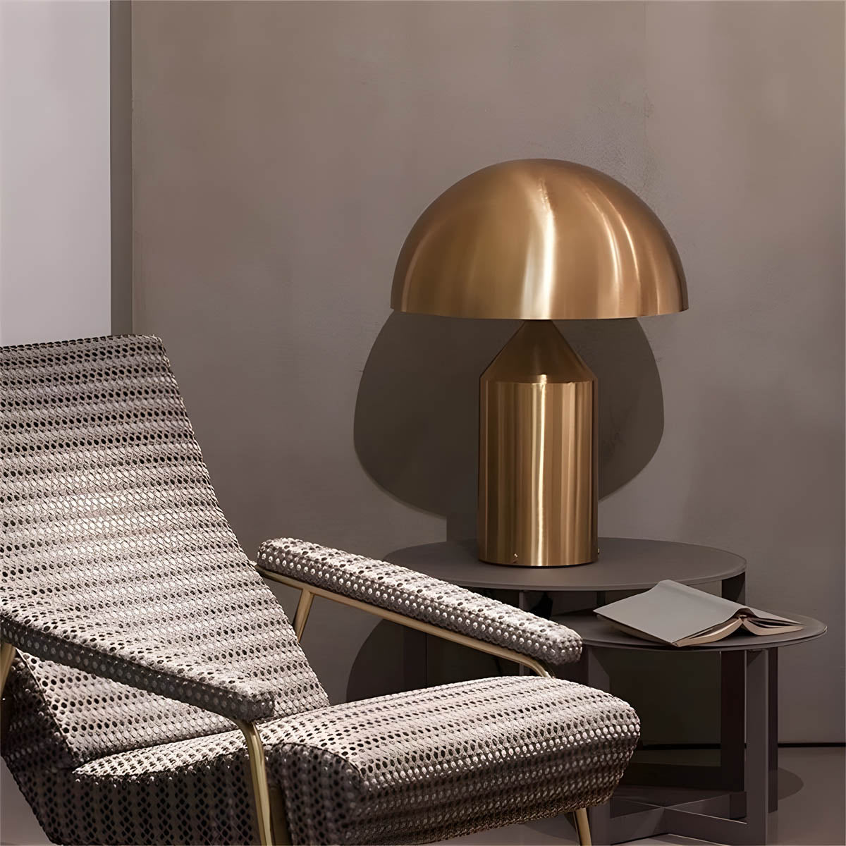 Juno Mushroom Tafellamp | Metaal & Glas, E27 Fitting