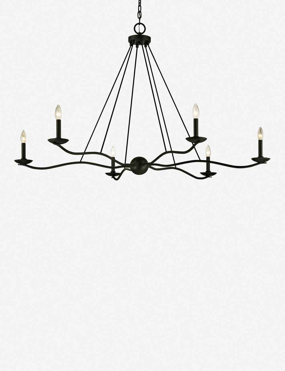 Aveline Chandelier | Rustic Candle Silhouettes, Textural Finish