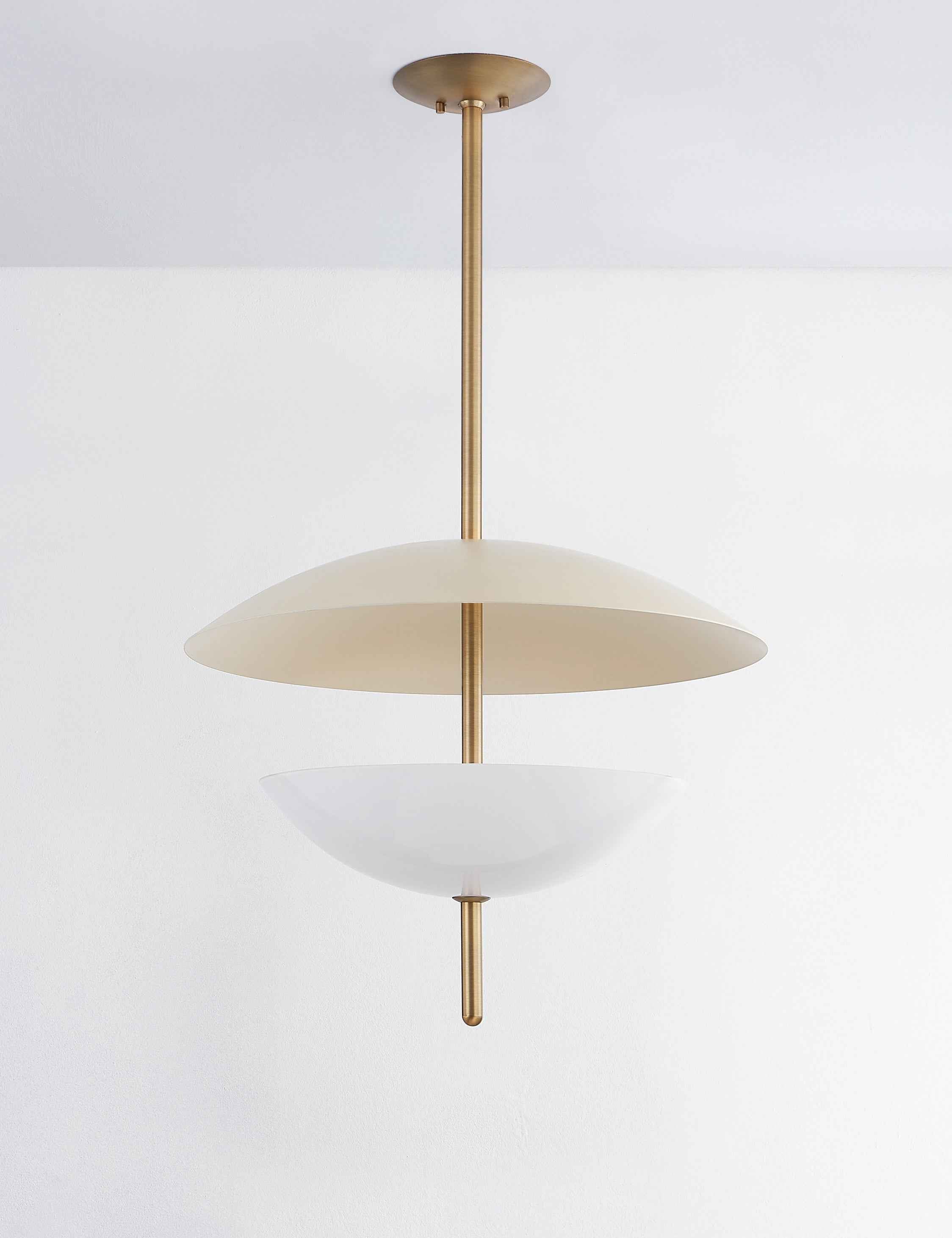 Dahlia Pendant Light | Brass-Finished, Opal Glass Shade