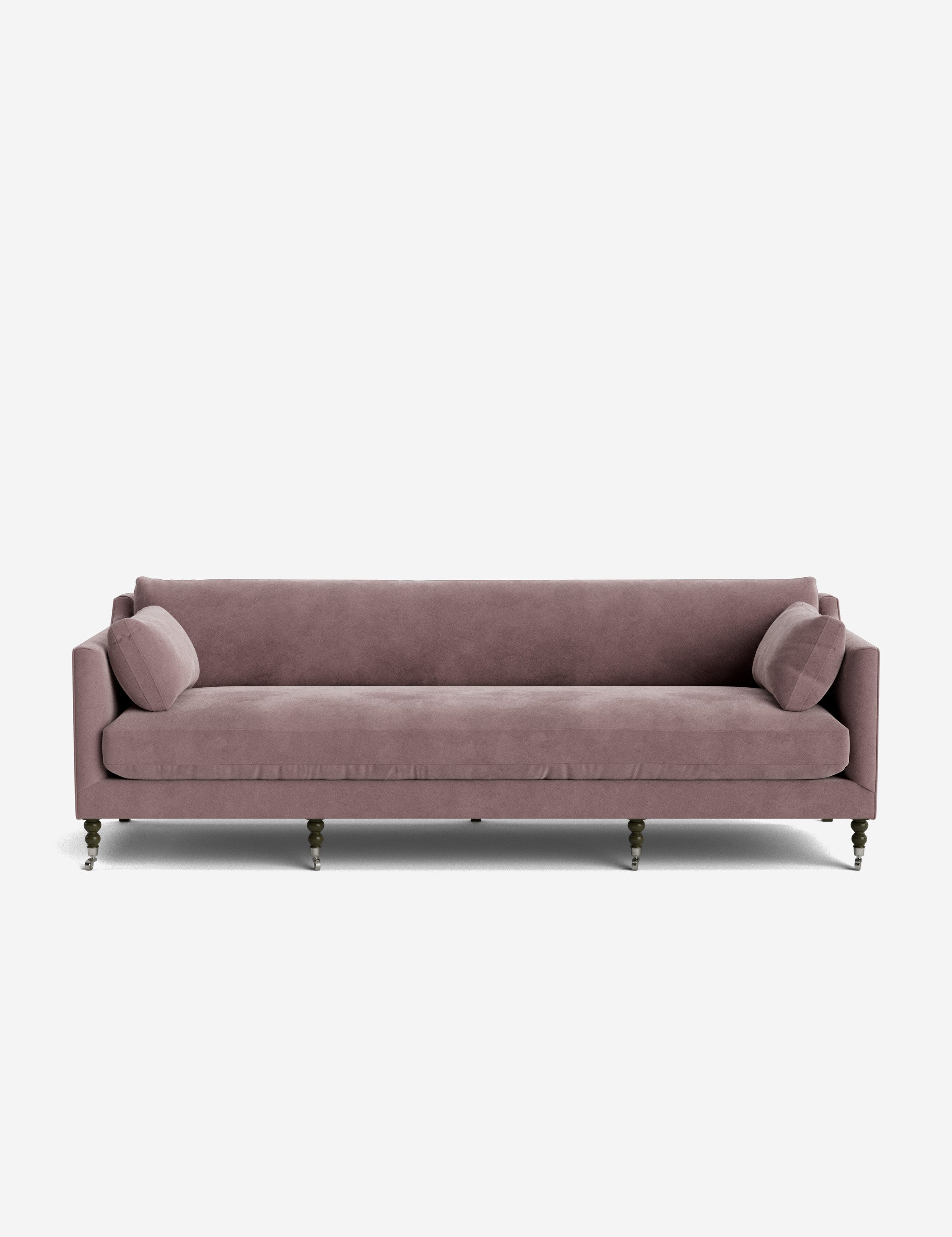 Fiora Sofa | Vintage Olive Velvet, Curved Legs