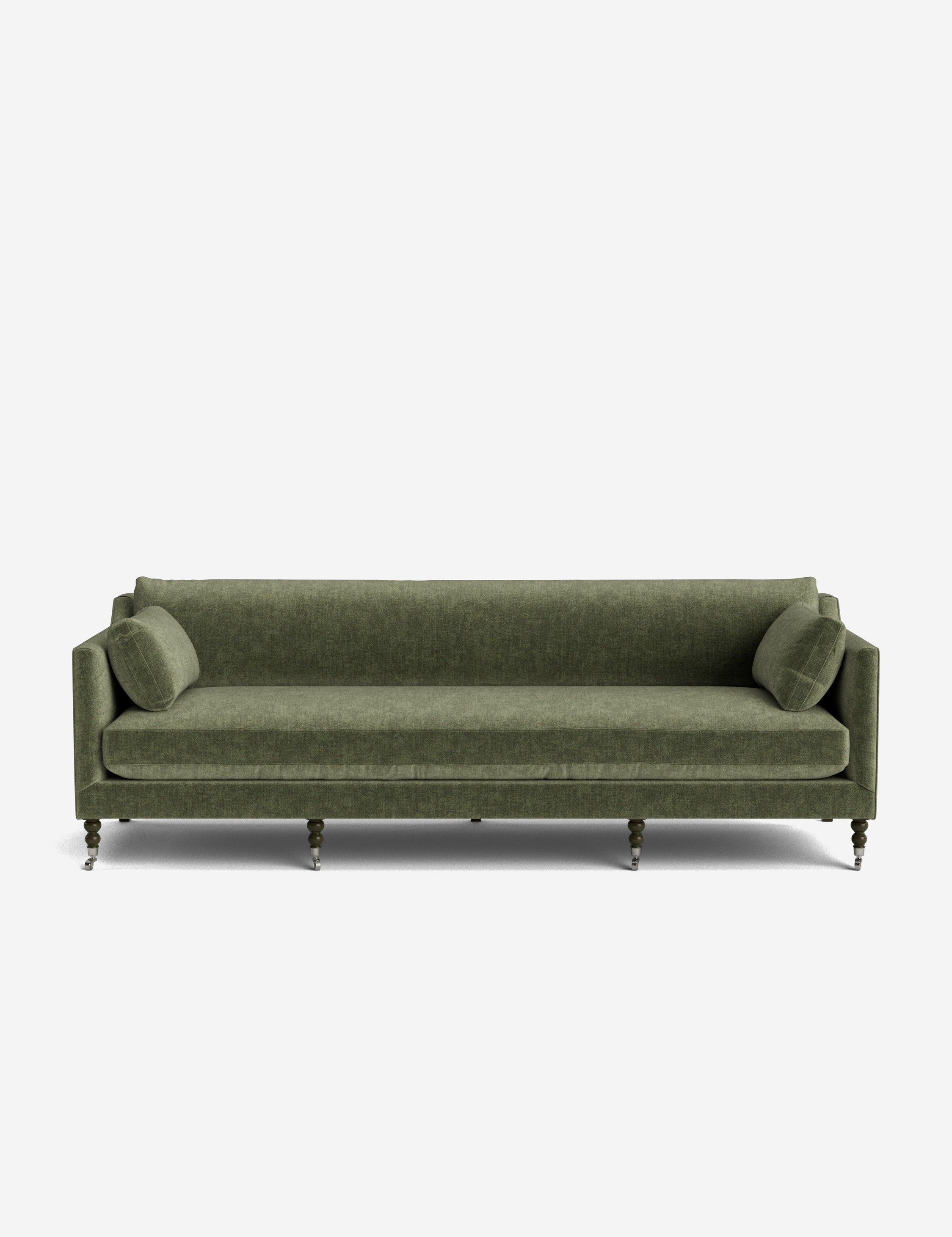 Fiora Sofa | Vintage Olive Velvet, Curved Legs