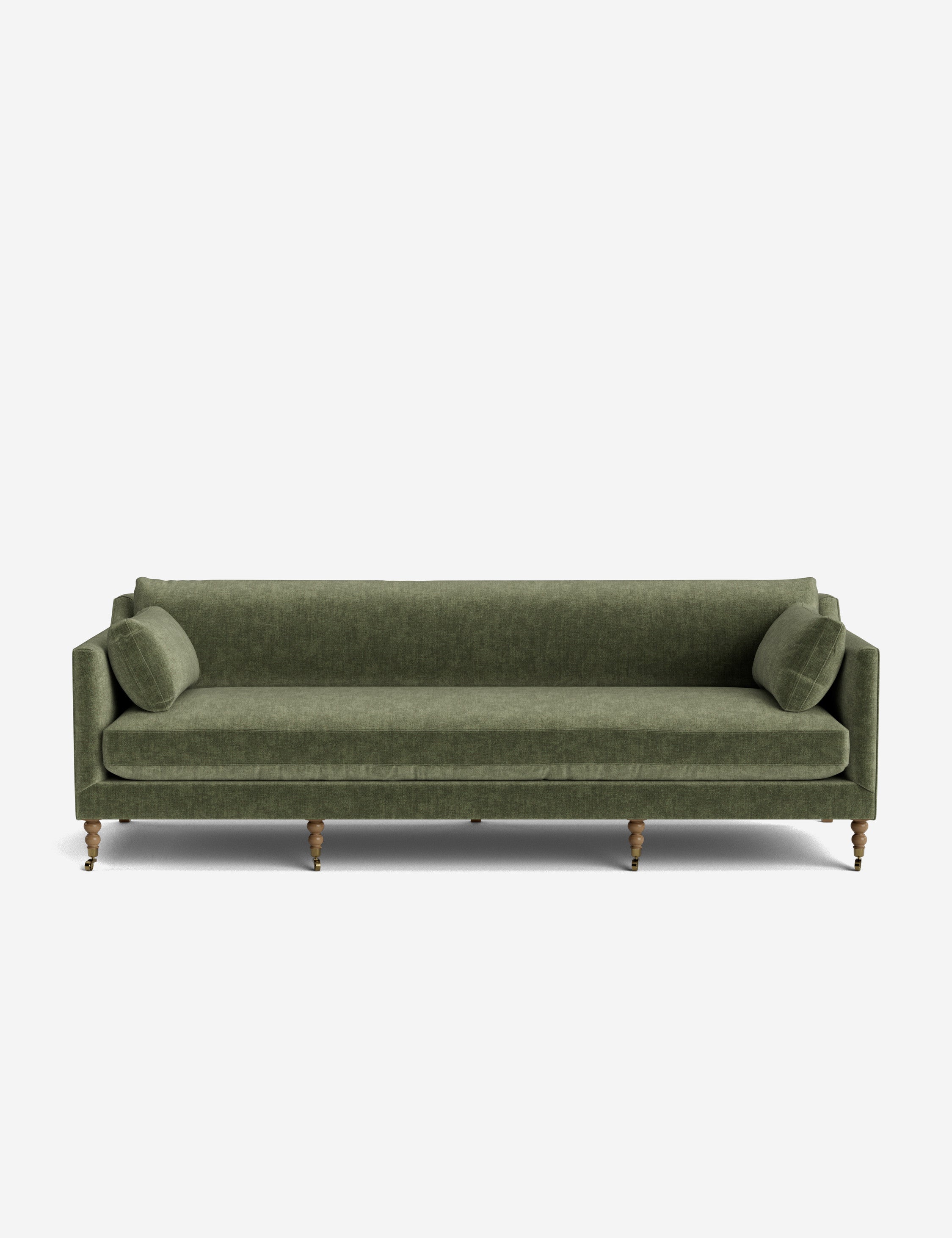 Fiora Sofa | Vintage Olive Velvet, Curved Legs