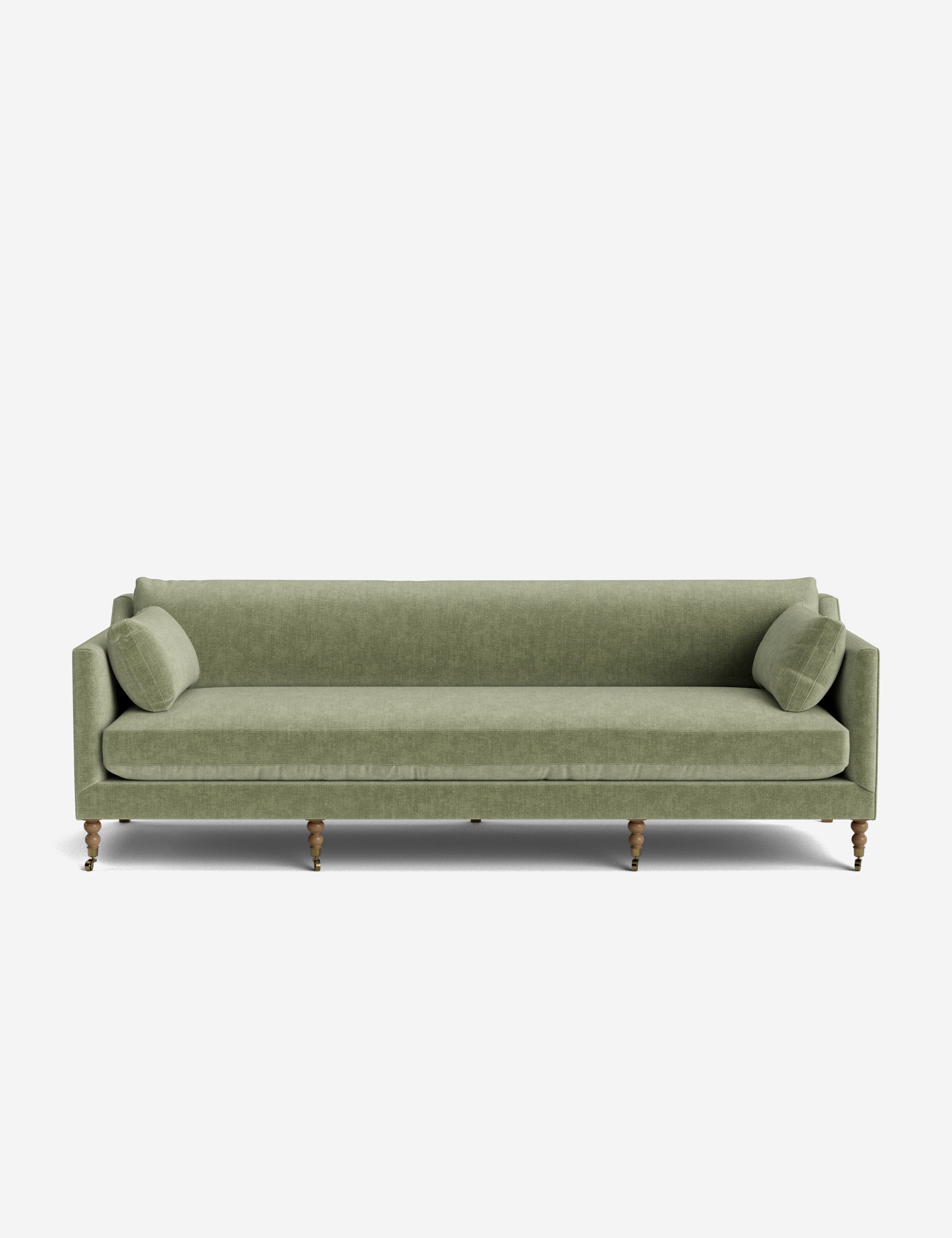 Fiora Sofa | Vintage Olive Velvet, Curved Legs