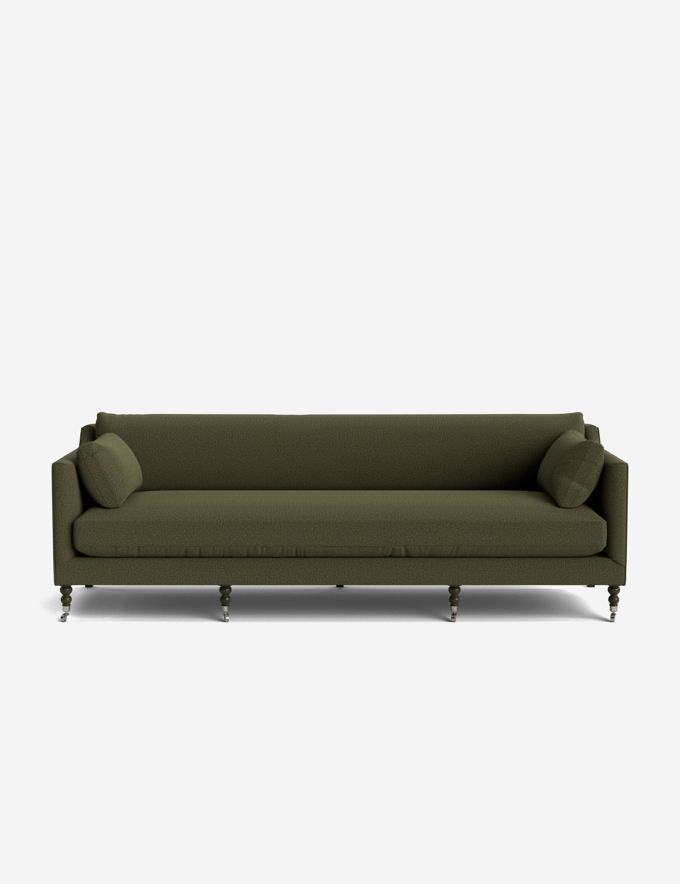Fiora Sofa | Vintage Olive Velvet, Curved Legs
