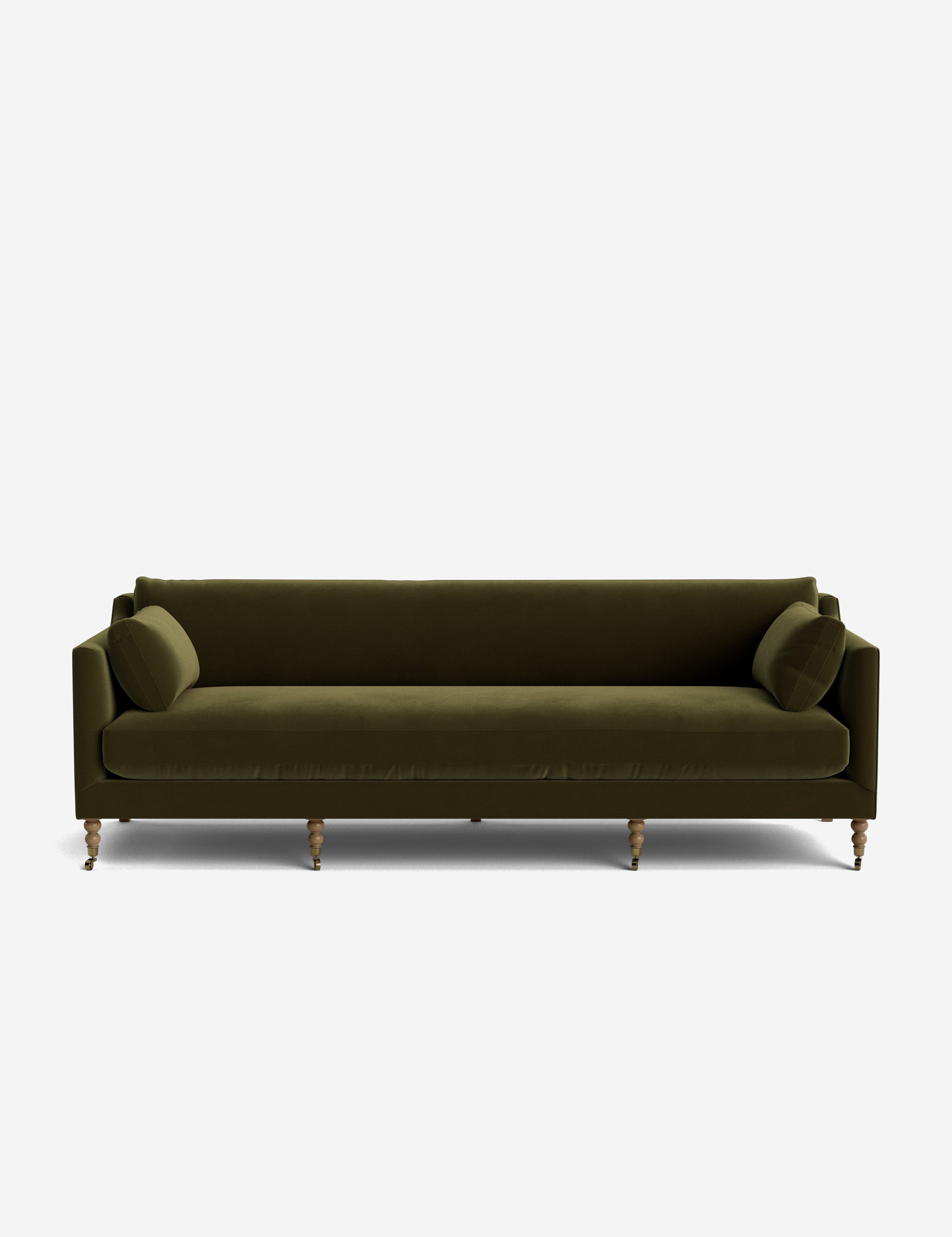 Fiora Sofa | Vintage Olive Velvet, Curved Legs