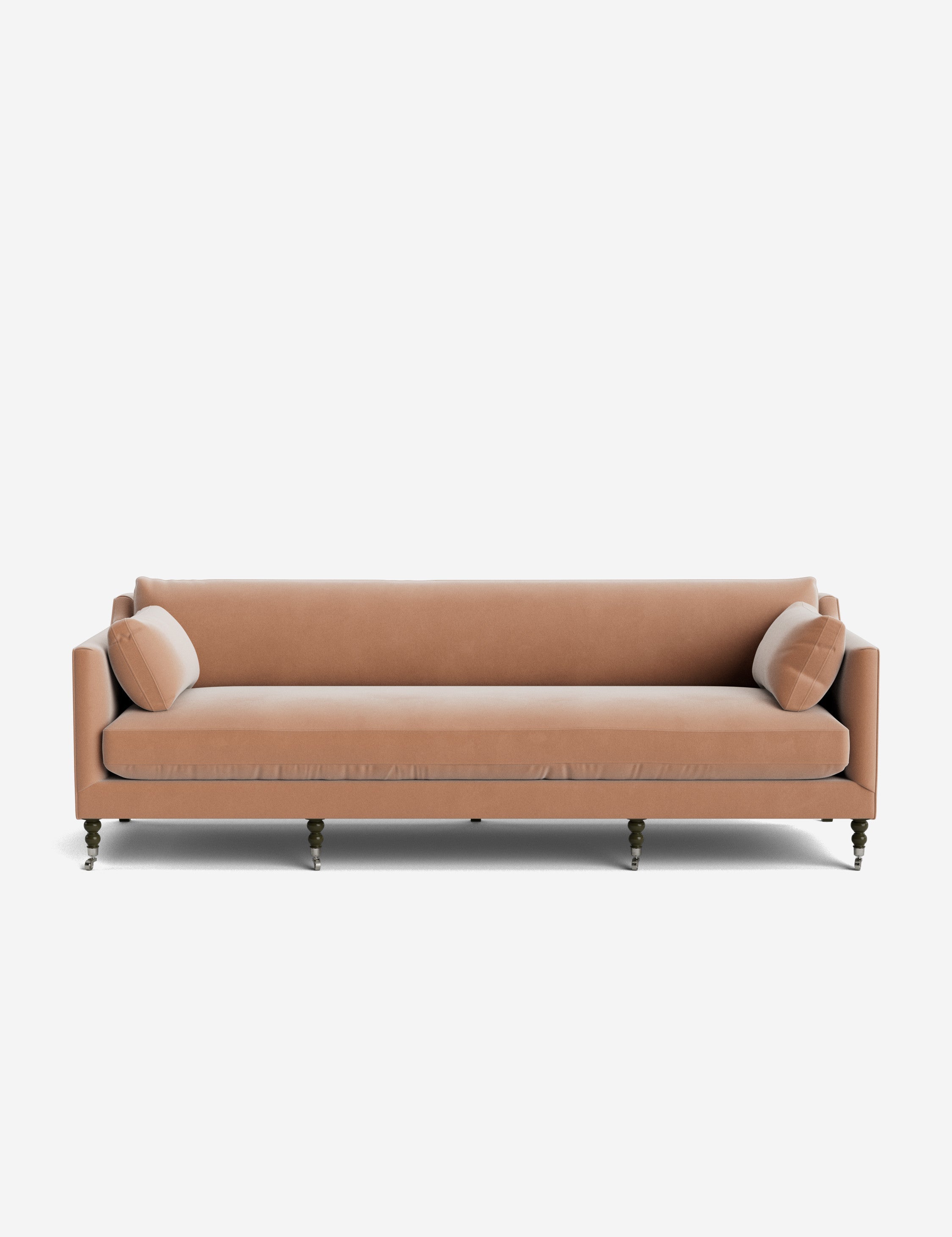 Fiora Sofa | Vintage Olive Velvet, Curved Legs