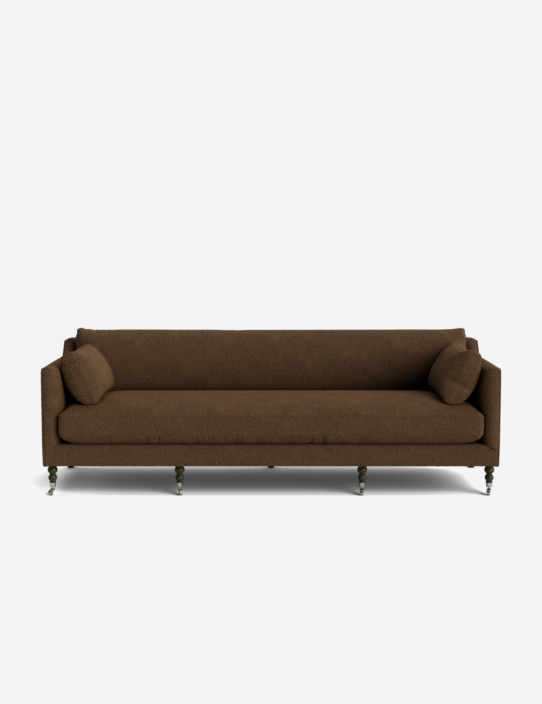 Fiora Sofa | Vintage Olive Velvet, Curved Legs