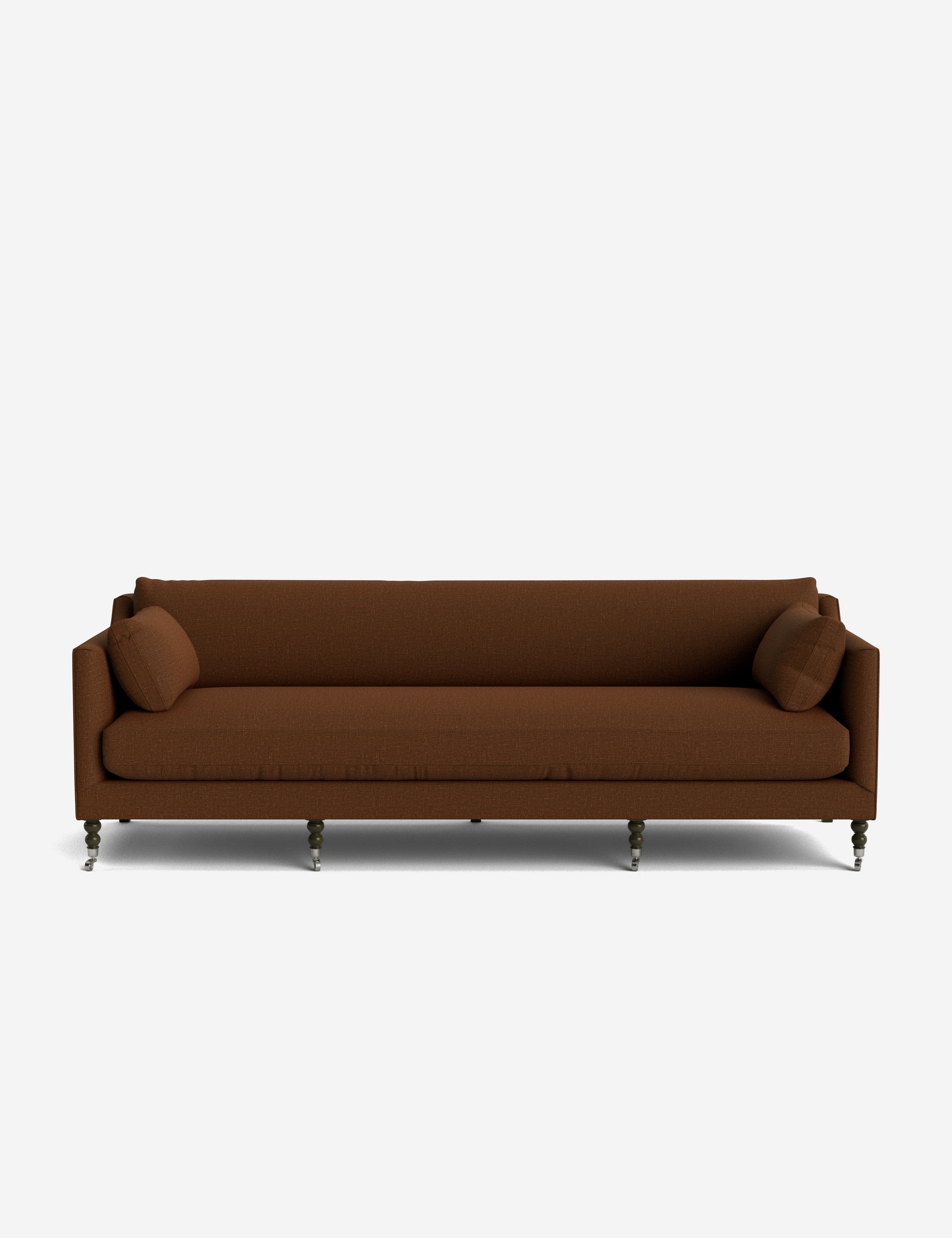 Fiora Sofa | Vintage Olive Velvet, Curved Legs