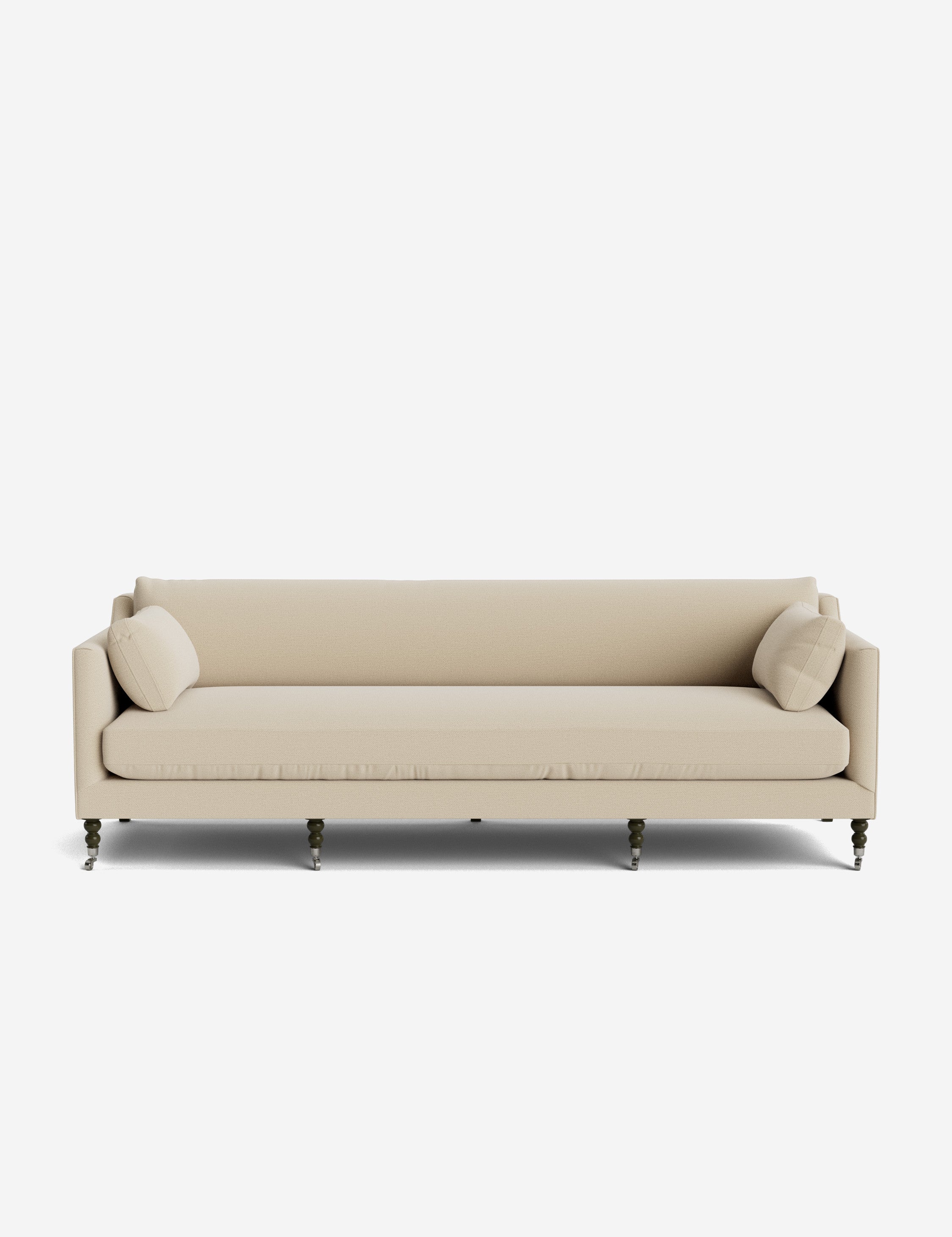 Fiora Sofa | Vintage Olive Velvet, Curved Legs