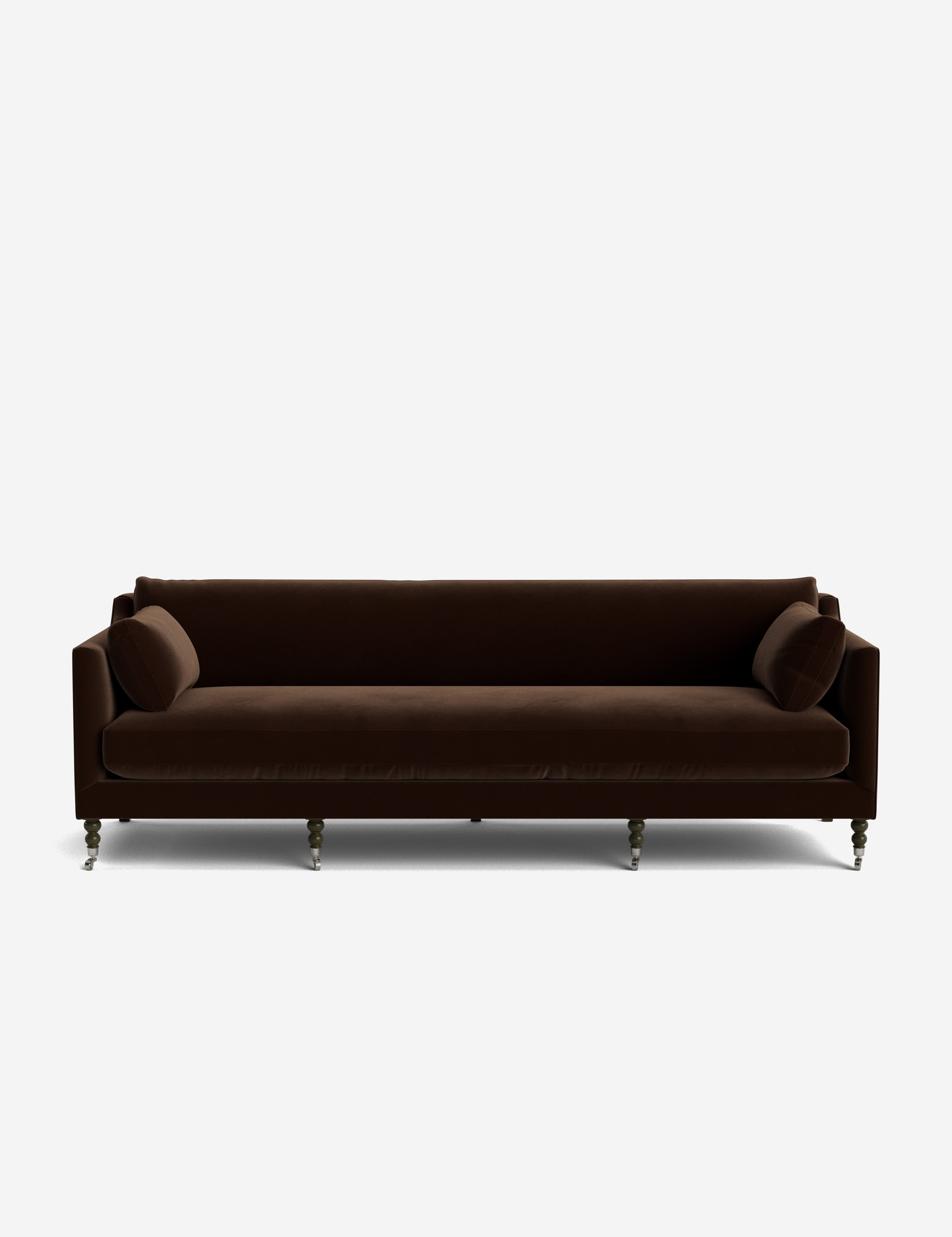 Fiora Sofa | Vintage Olive Velvet, Curved Legs