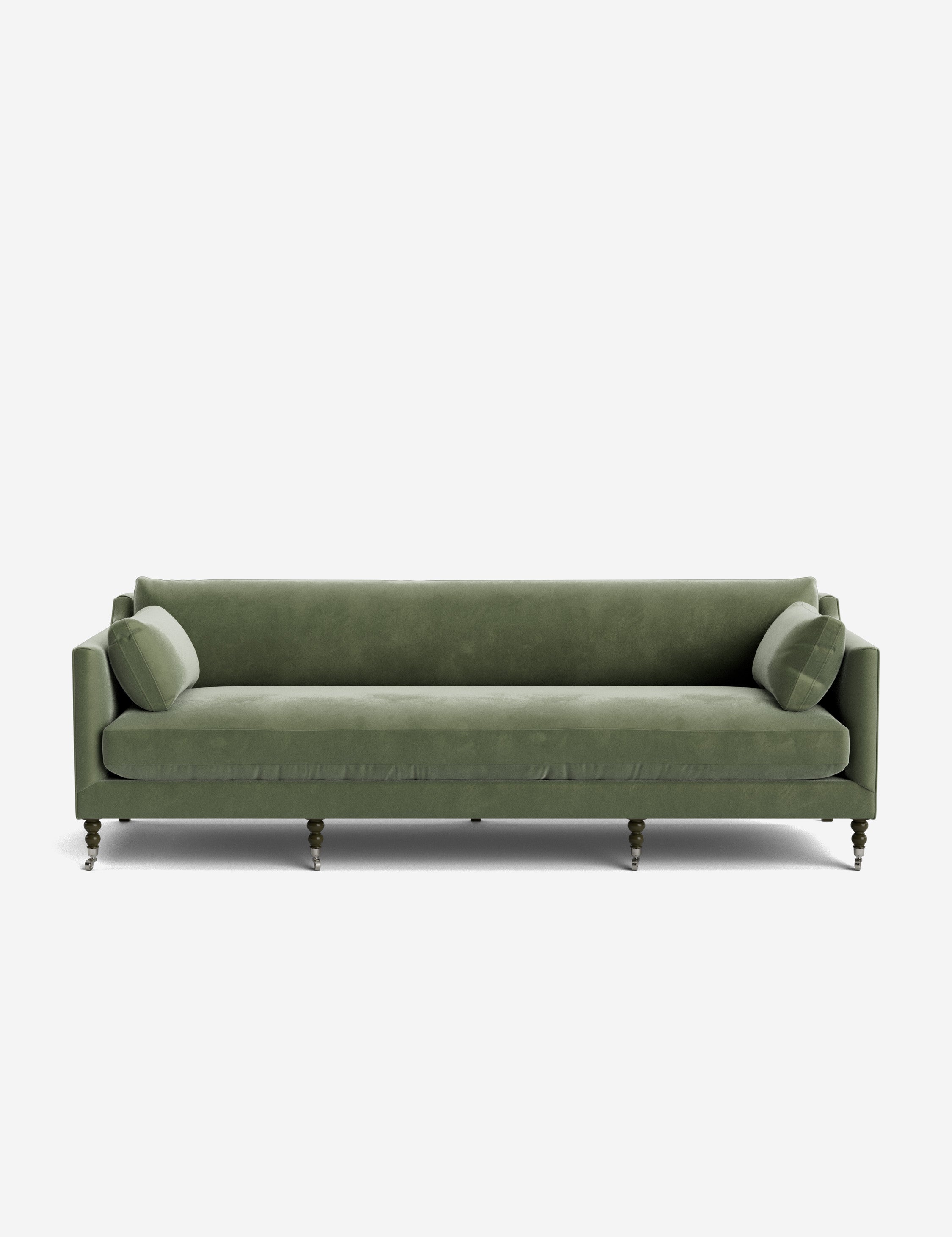 Fiora Sofa | Vintage Olive Velvet, Curved Legs