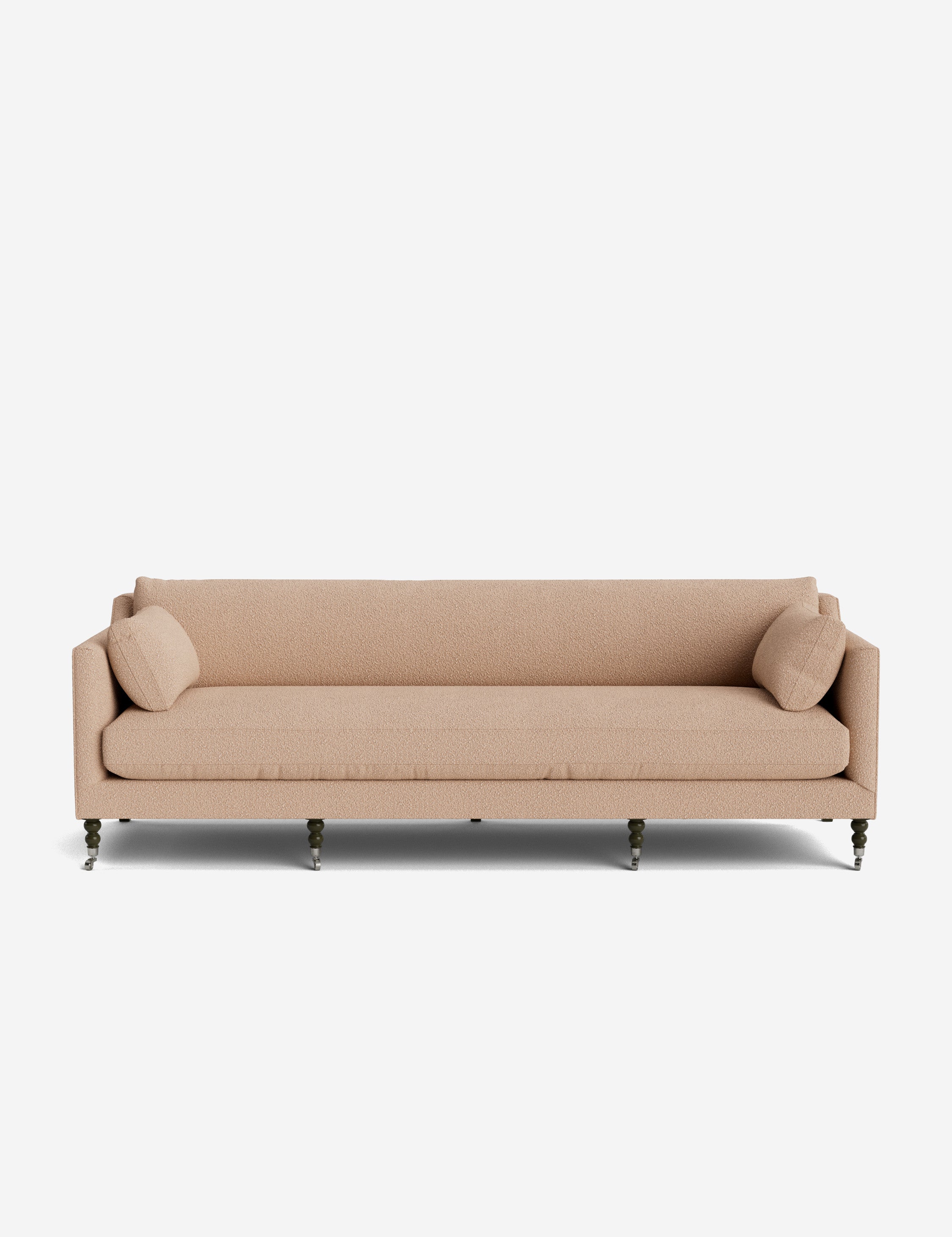 Fiora Sofa | Vintage Olive Velvet, Curved Legs