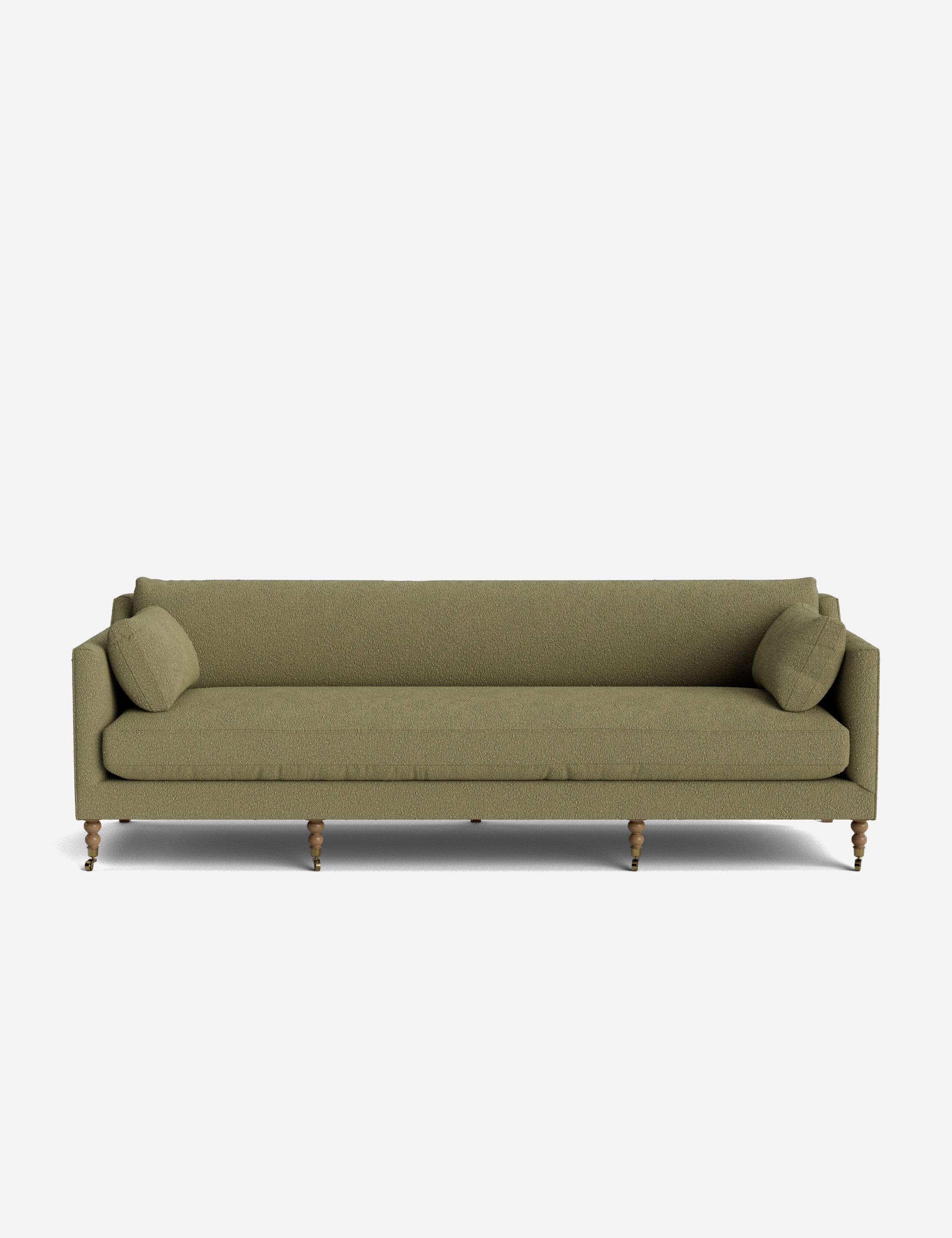 Fiora Sofa | Vintage Olive Velvet, Curved Legs