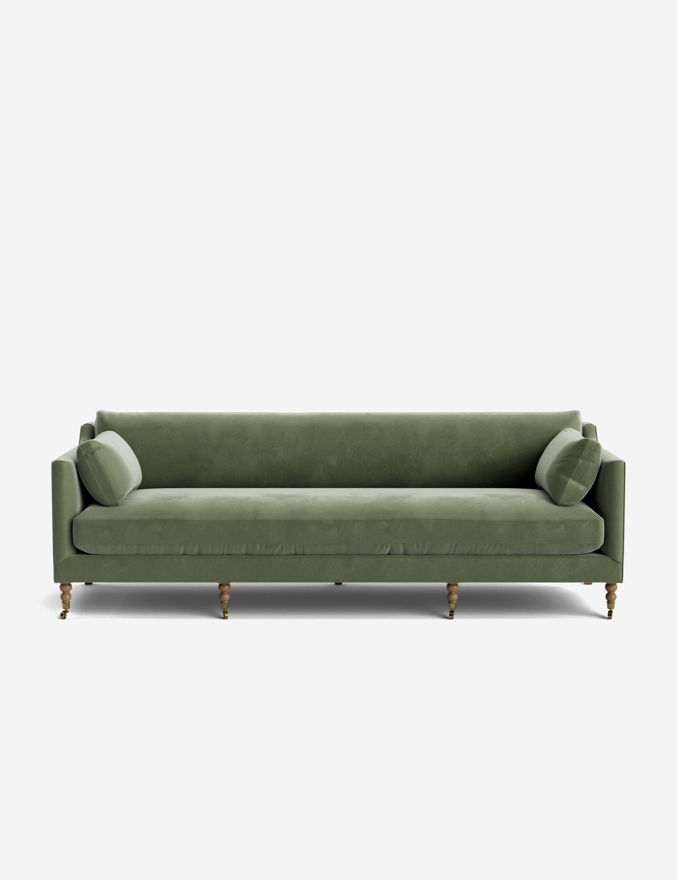 Fiora Sofa | Vintage Olive Velvet, Curved Legs