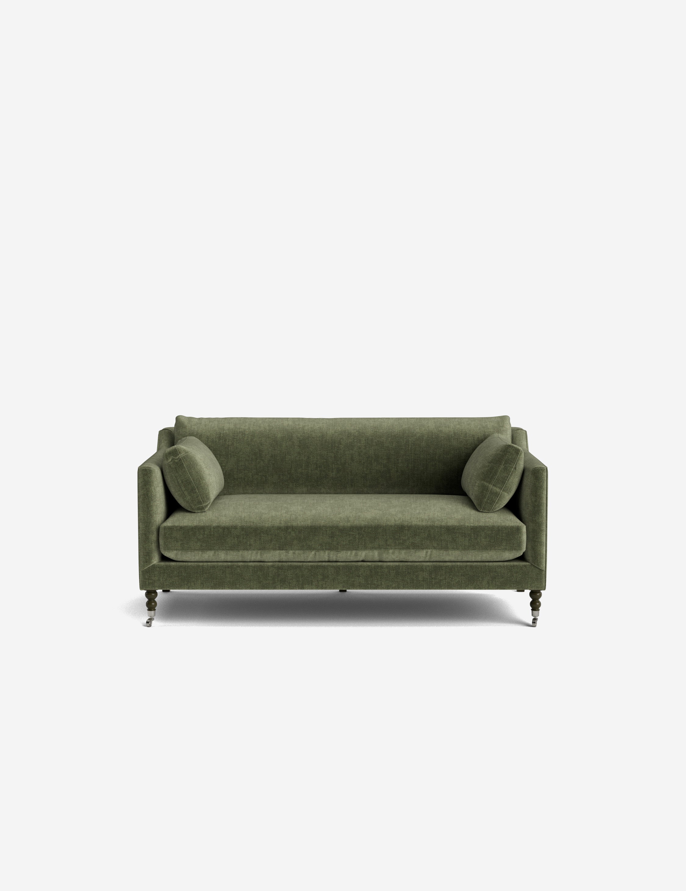 Fiora Sofa | Vintage Olive Velvet, Curved Legs