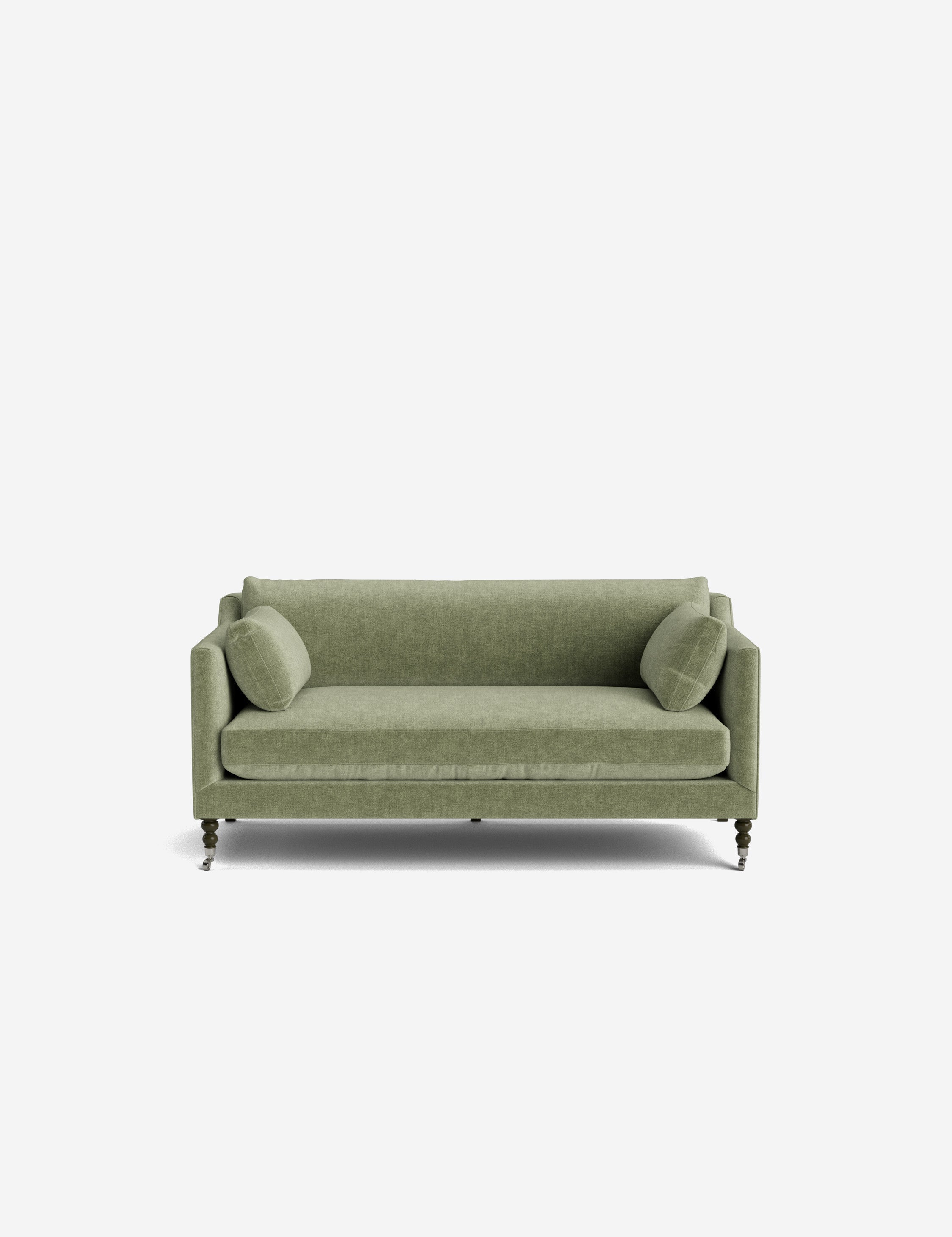Fiora Sofa | Vintage Olive Velvet, Curved Legs