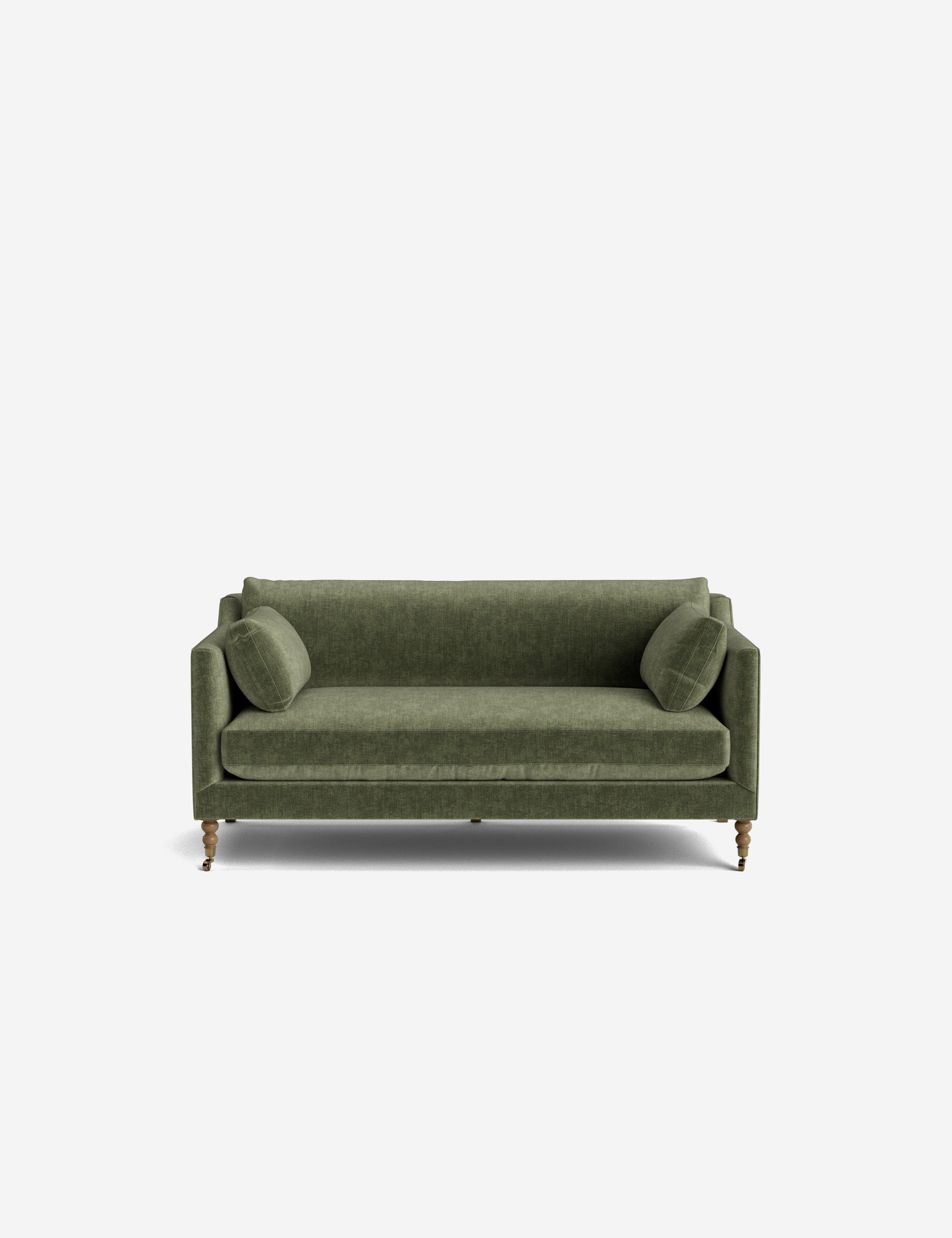 Fiora Sofa | Vintage Olive Velvet, Curved Legs