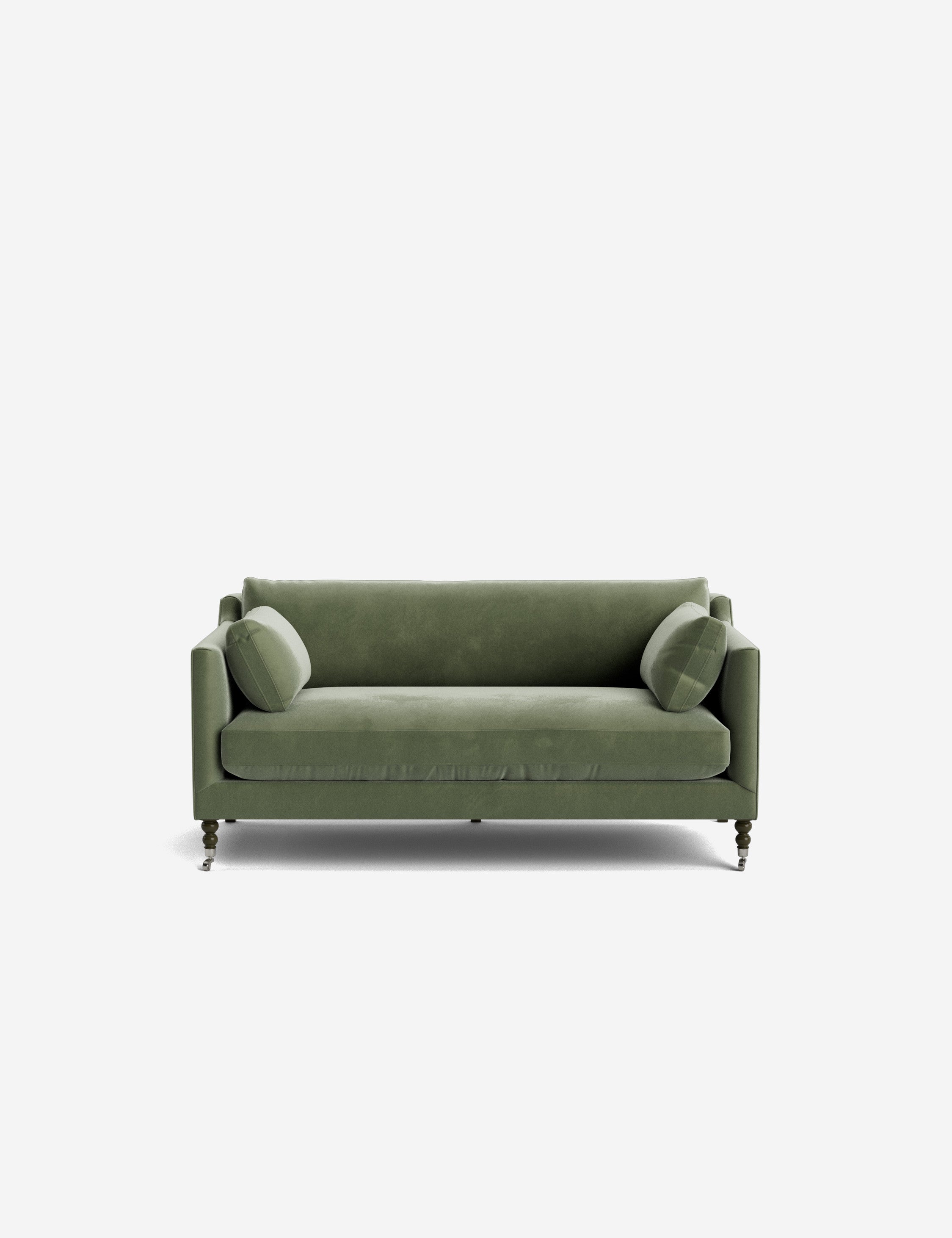 Fiora Sofa | Vintage Olive Velvet, Curved Legs