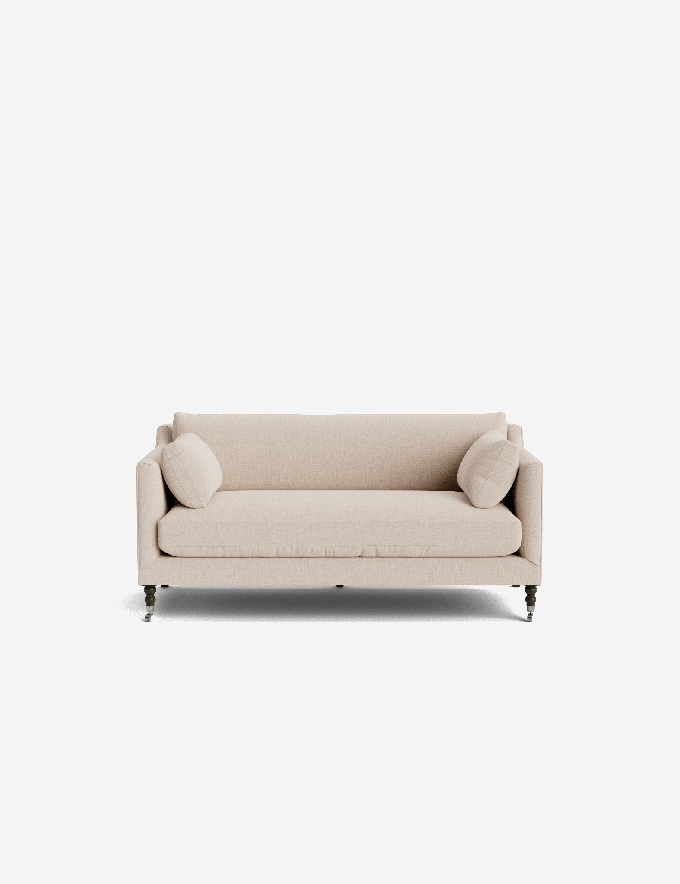 Fiora Sofa | Vintage Olive Velvet, Curved Legs