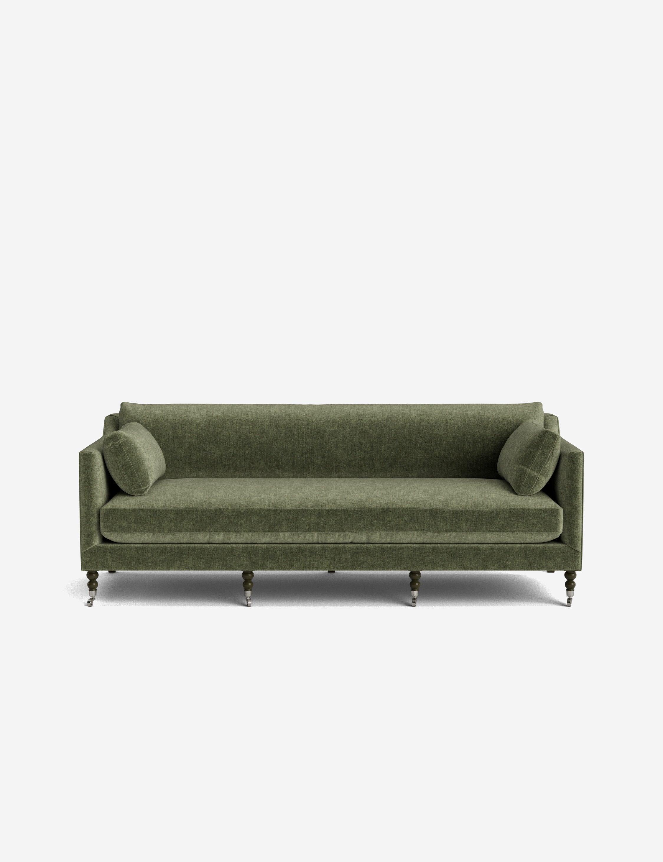 Fiora Sofa | Vintage Olive Velvet, Curved Legs