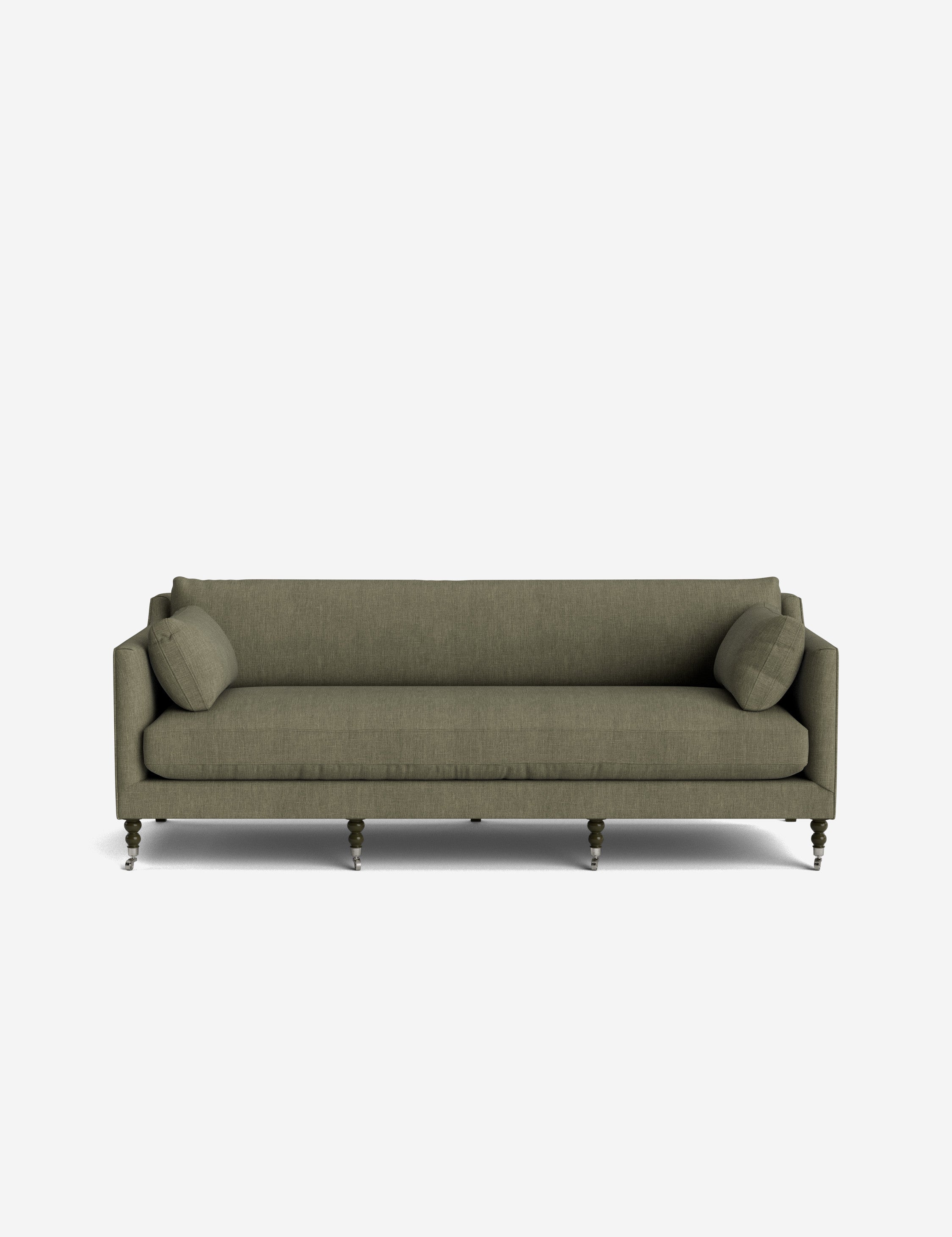 Fiora Sofa | Vintage Olive Velvet, Curved Legs