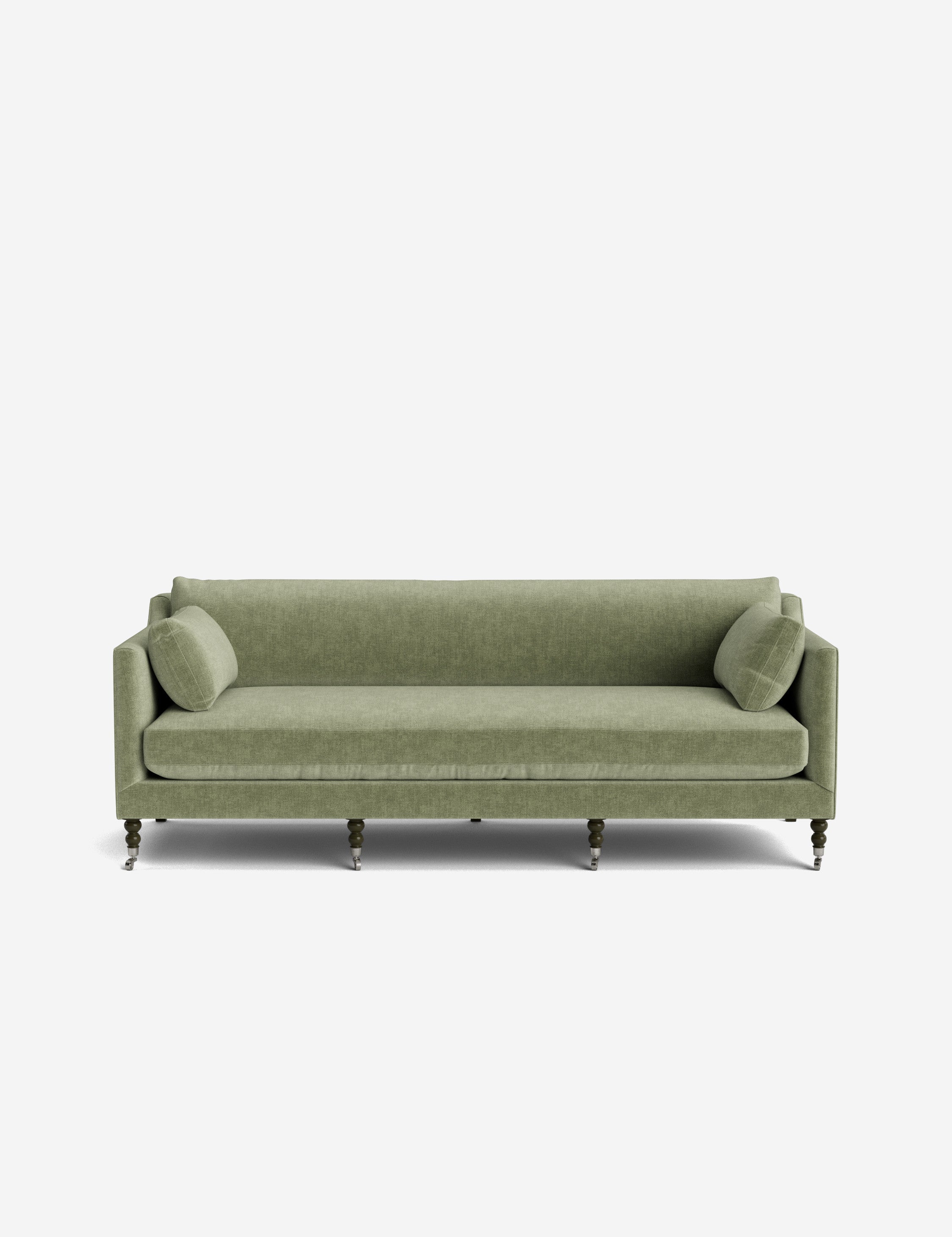Fiora Sofa | Vintage Olive Velvet, Curved Legs